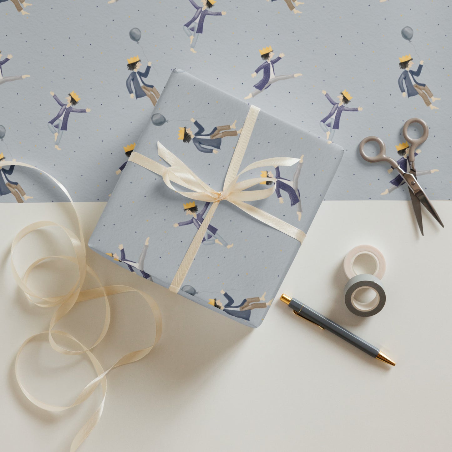 Geschenkpapier 3 Bögen "Geburtstagskönig"