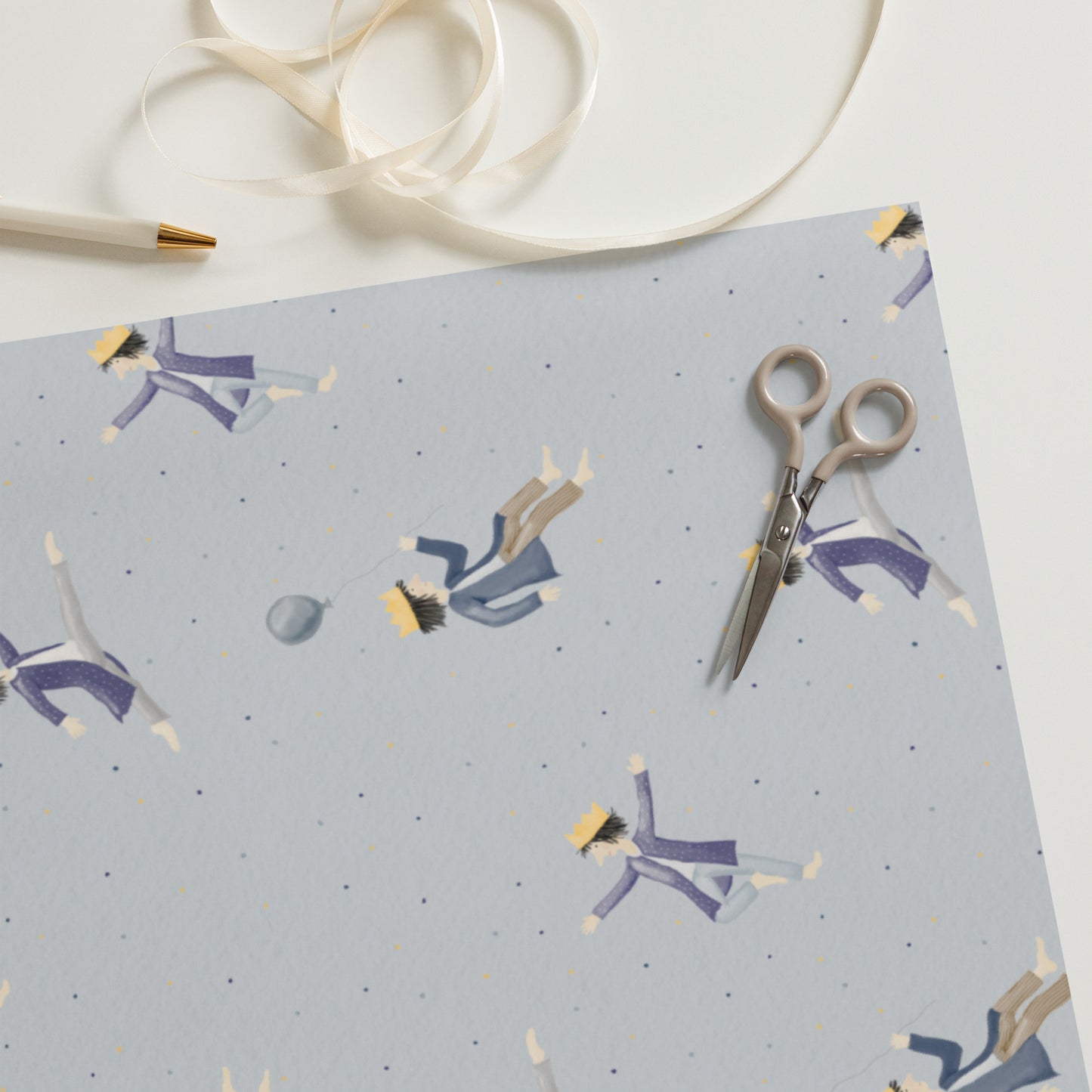 Geschenkpapier 3 Bögen "Geburtstagskönig"