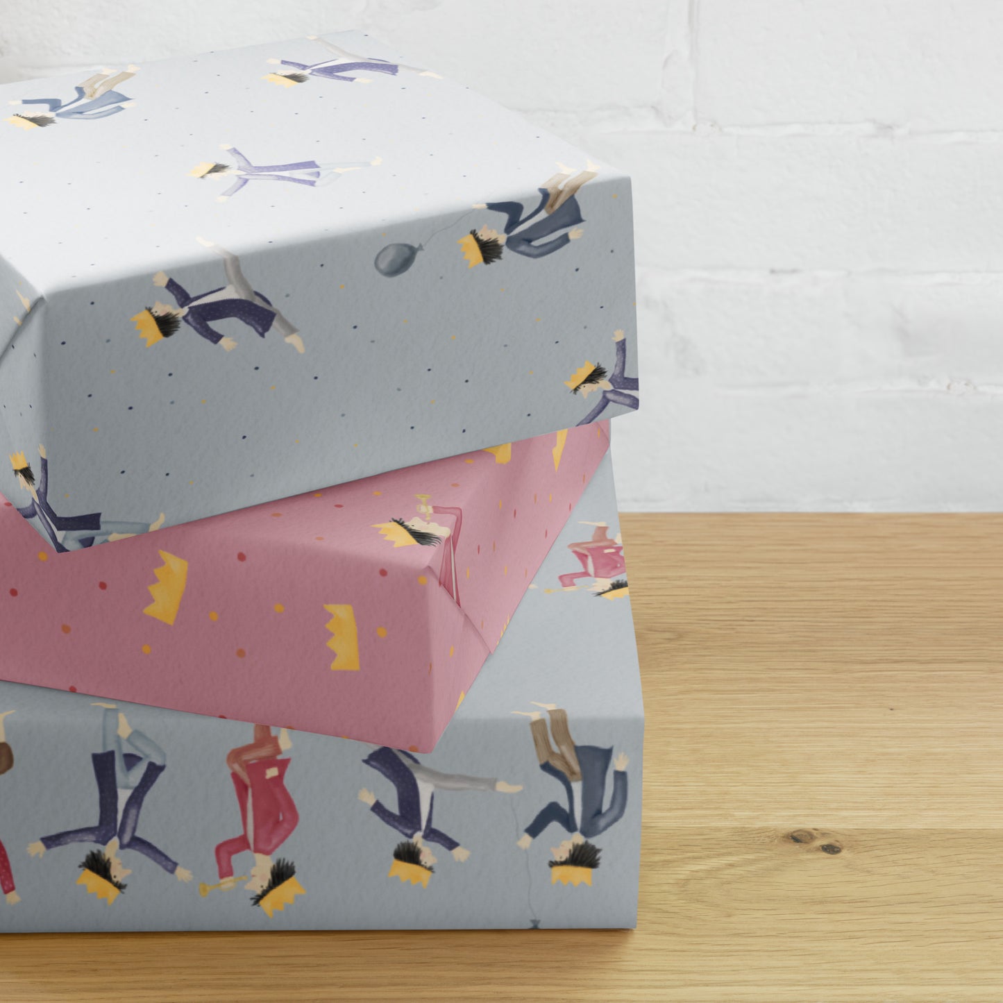 Geschenkpapier 3 Bögen "Geburtstagskönig"