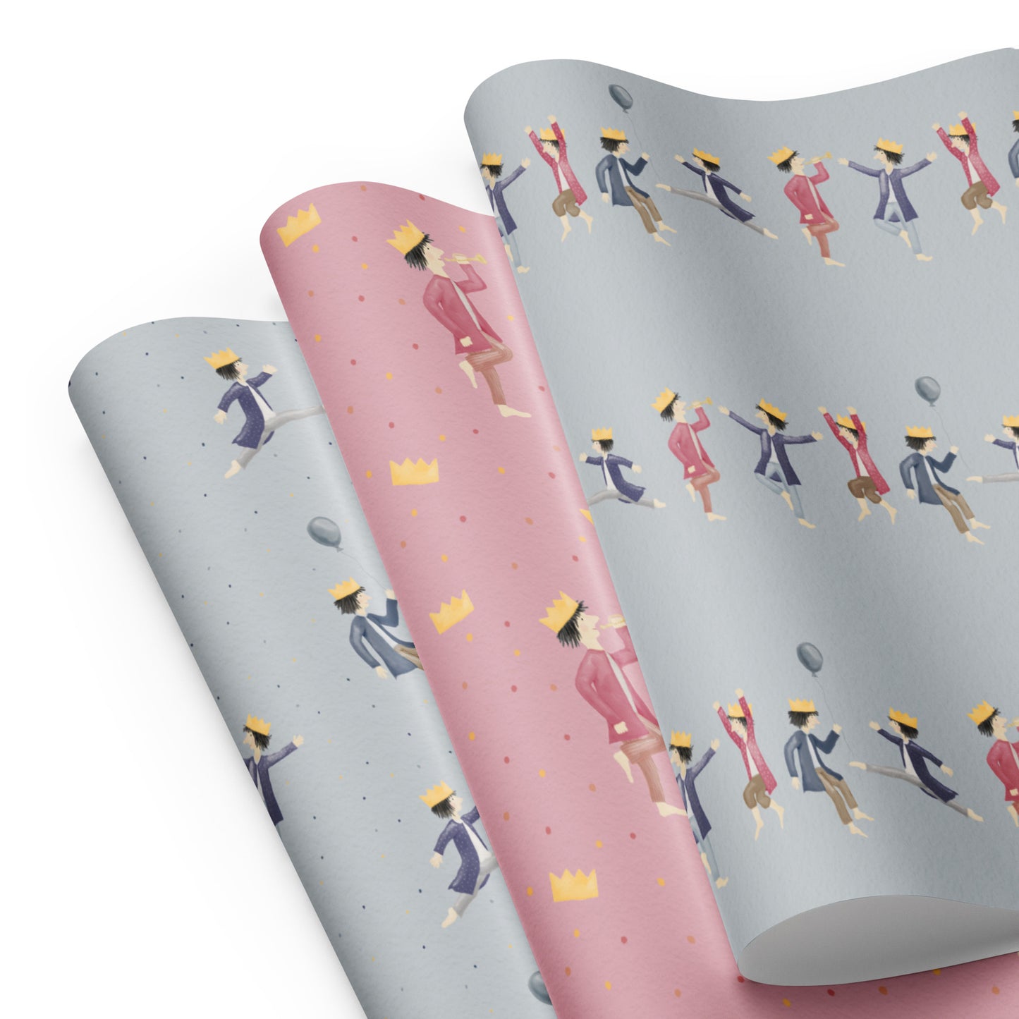 Geschenkpapier 3 Bögen "Geburtstagskönig"