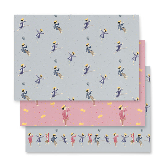 Geschenkpapier 3 Bögen "Geburtstagskönig"