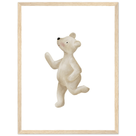 Handillustriertes Bär Poster fürs Kinderzimmer, Symbol für innere Stärke und Geborgenheit, minimalistisches Tier Wandbild