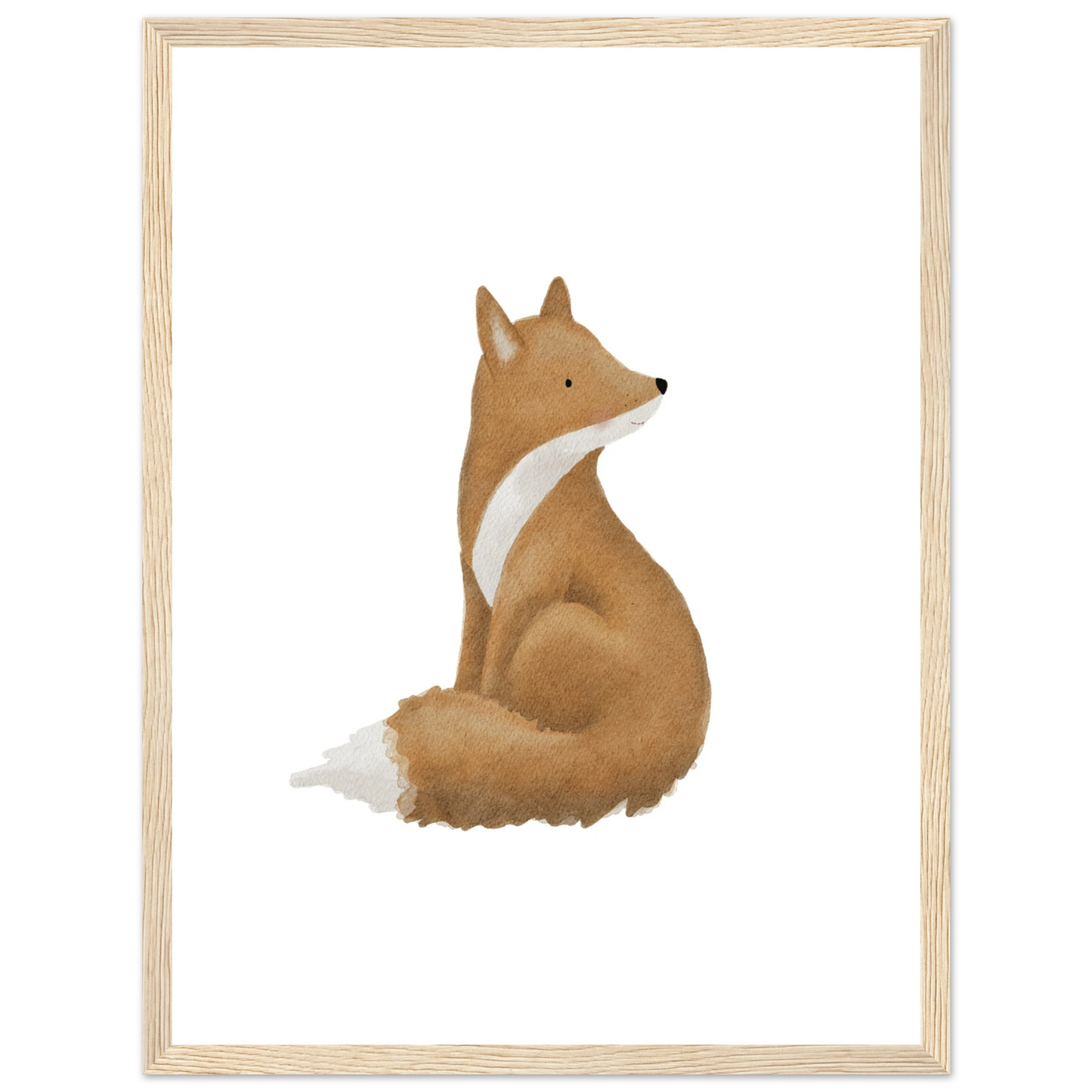 Handillustriertes Fuchs Poster fürs Kinderzimmer, Symbol für Vertrauen und Selbstständigkeit, ruhiges Wandbild mit Bedeutung