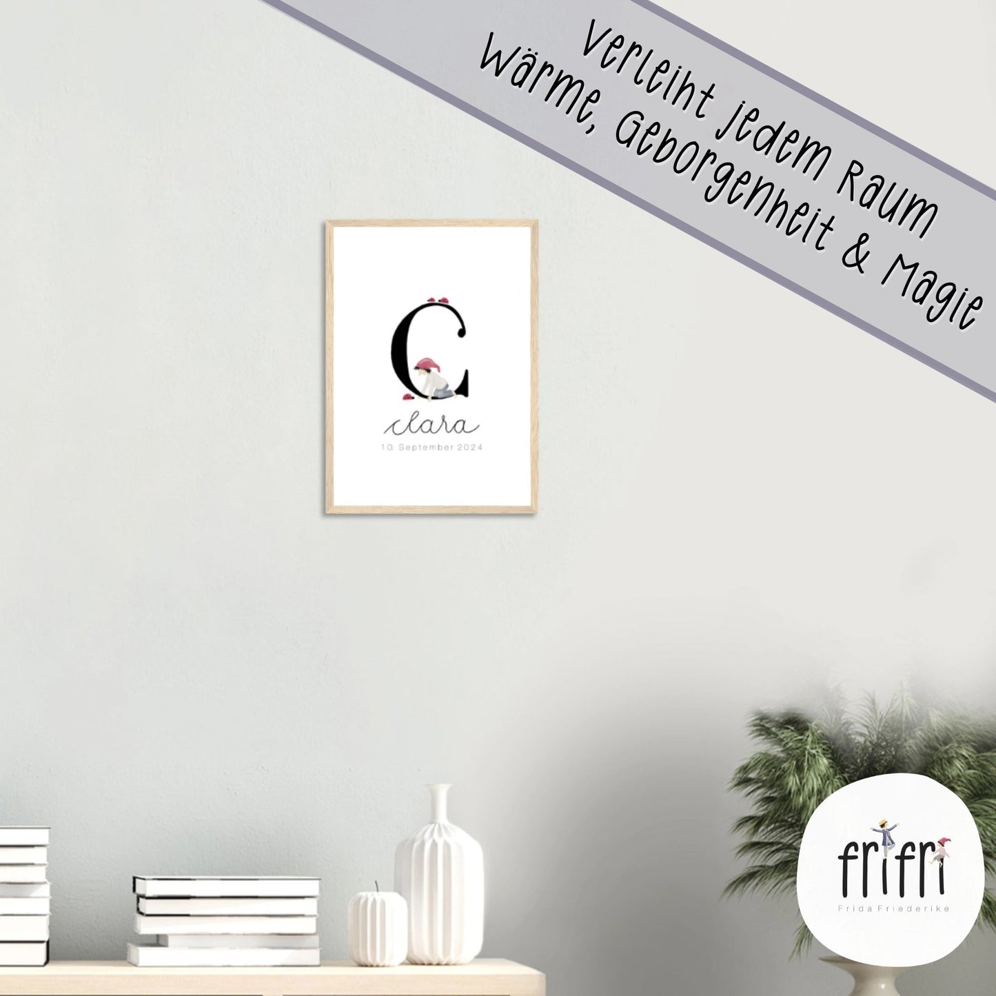 Geburtsposter mit Zwergenbuchstabe