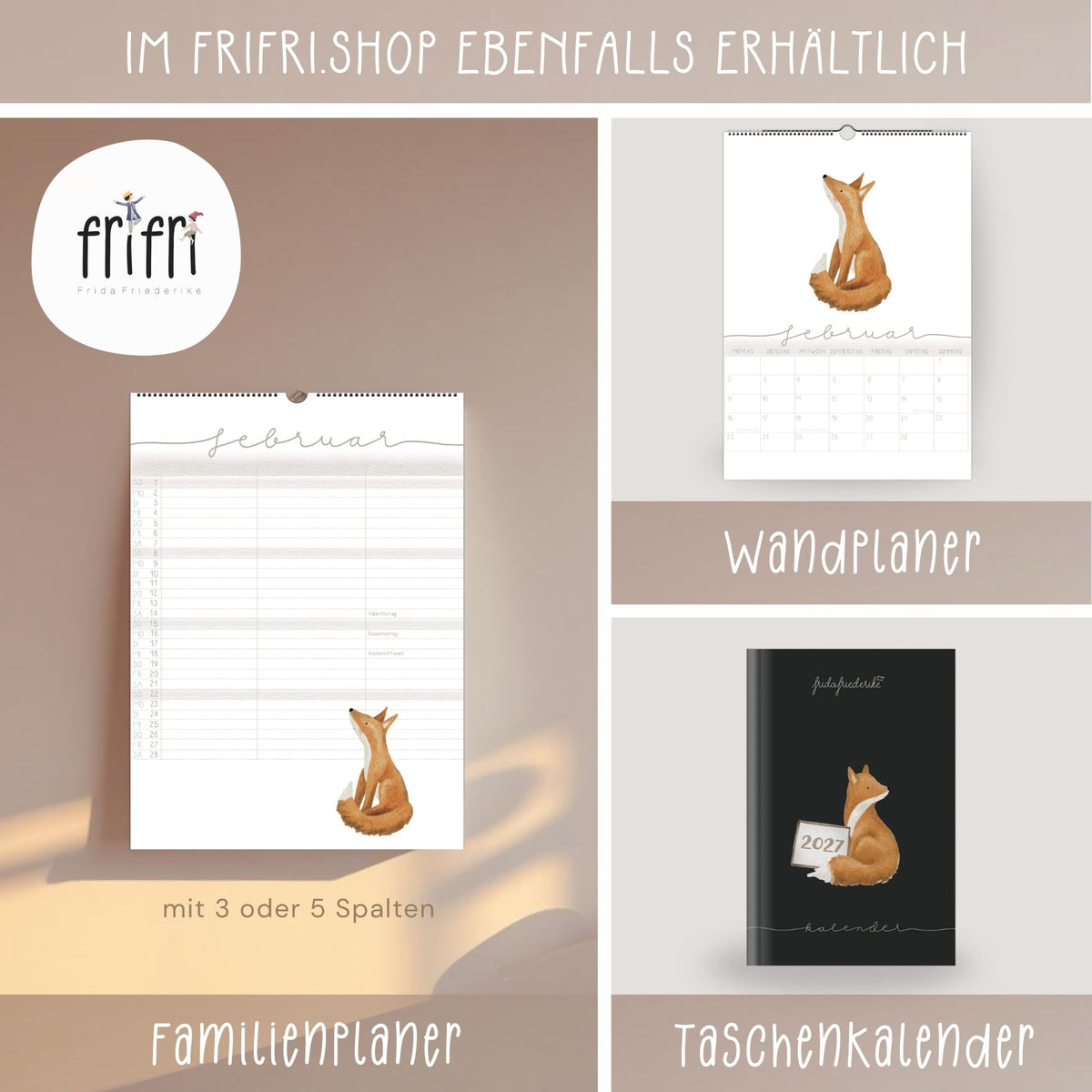 Posterkalender 2027 „Tiere“ – A3/A4