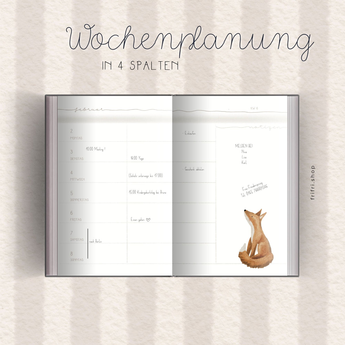 Taschenkalender 2027 „Tiere“ – Wochenplaner & Terminplaner