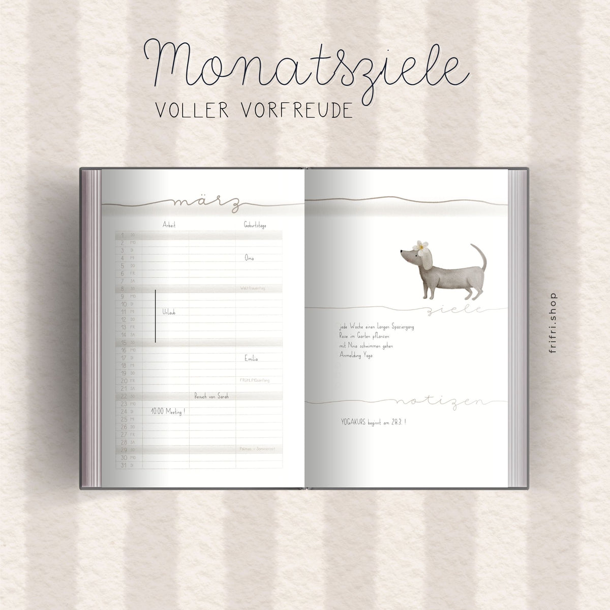 Taschenkalender 2027 „Tiere“ – Wochenplaner & Terminplaner