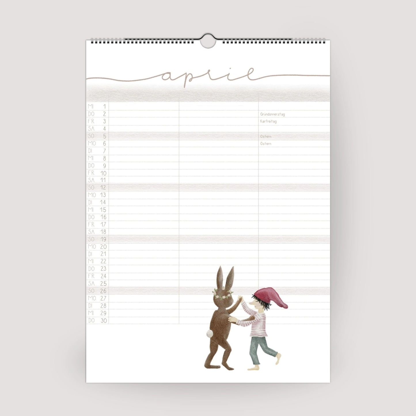 Familienplaner 2026 Wandkalender - Kalender für die Familie mit 3 Spalten | Design Zwerge