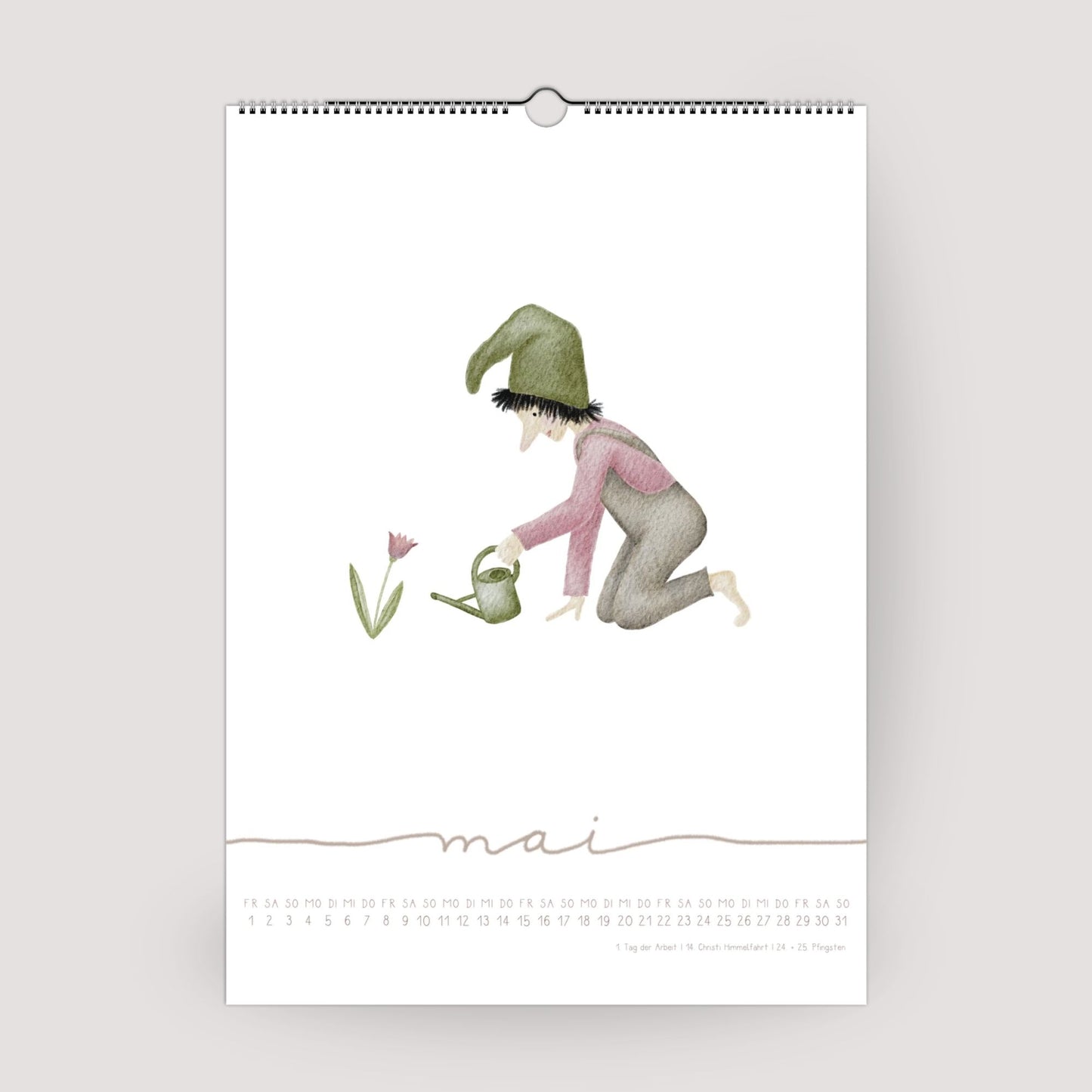 Posterkalender 2026 Zwerge – Handillustrierter Wandkalender A3/A4 | Magischer Kalender & Geschenkidee für Familie, Kinderzimmer und Küche