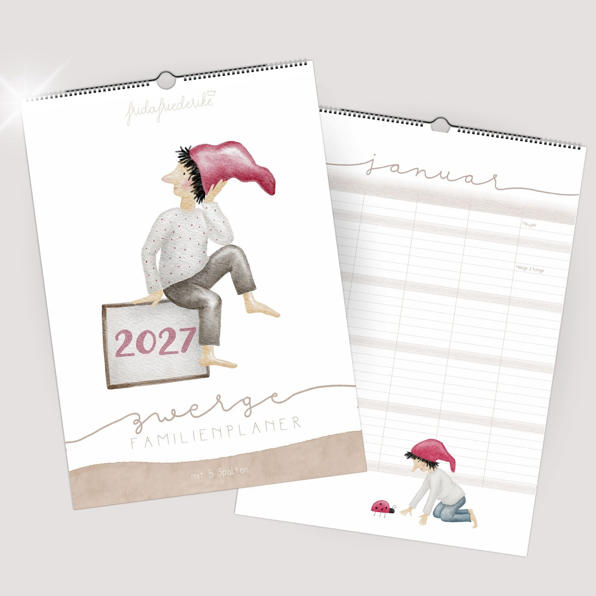 Familienplaner 2027 „Zwerge“ – 3 oder 5 Spalten