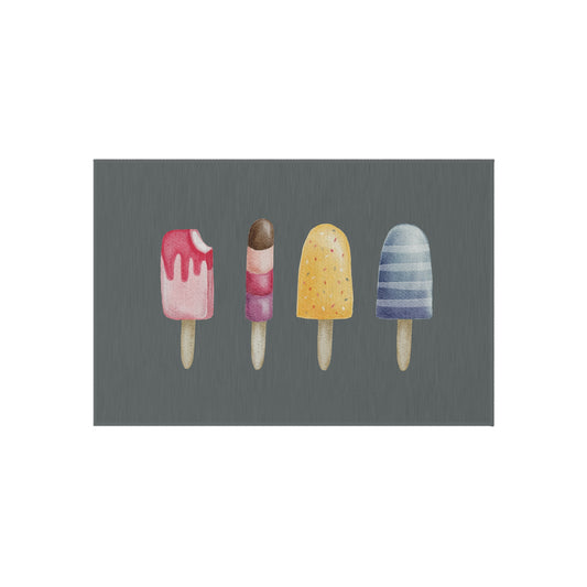 Outdoor Teppich "Eis am Stiel", dunkelgrau