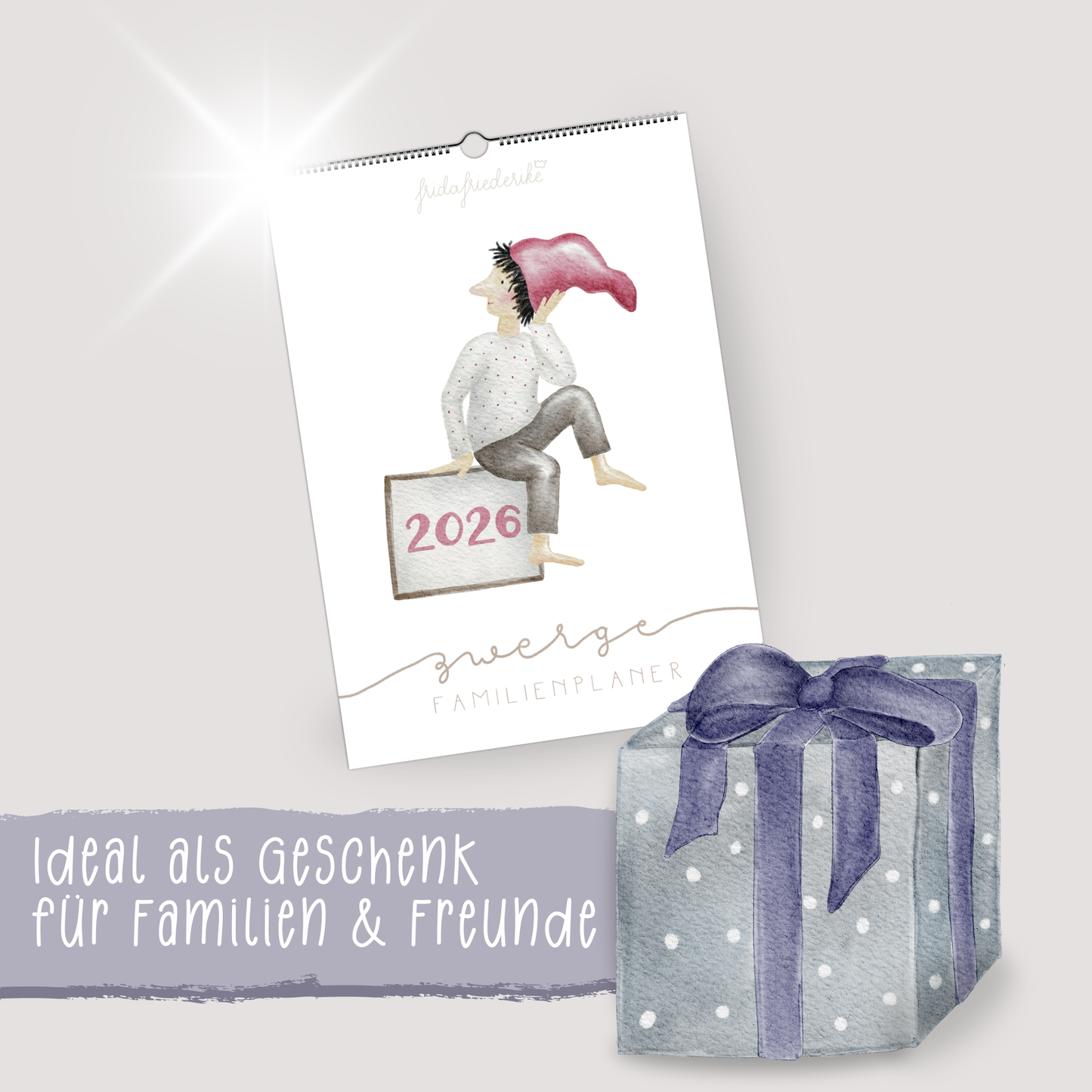 Familienplaner 2026 Wandkalender - Kalender für die Familie mit 5 Spalten | Design Zwerge