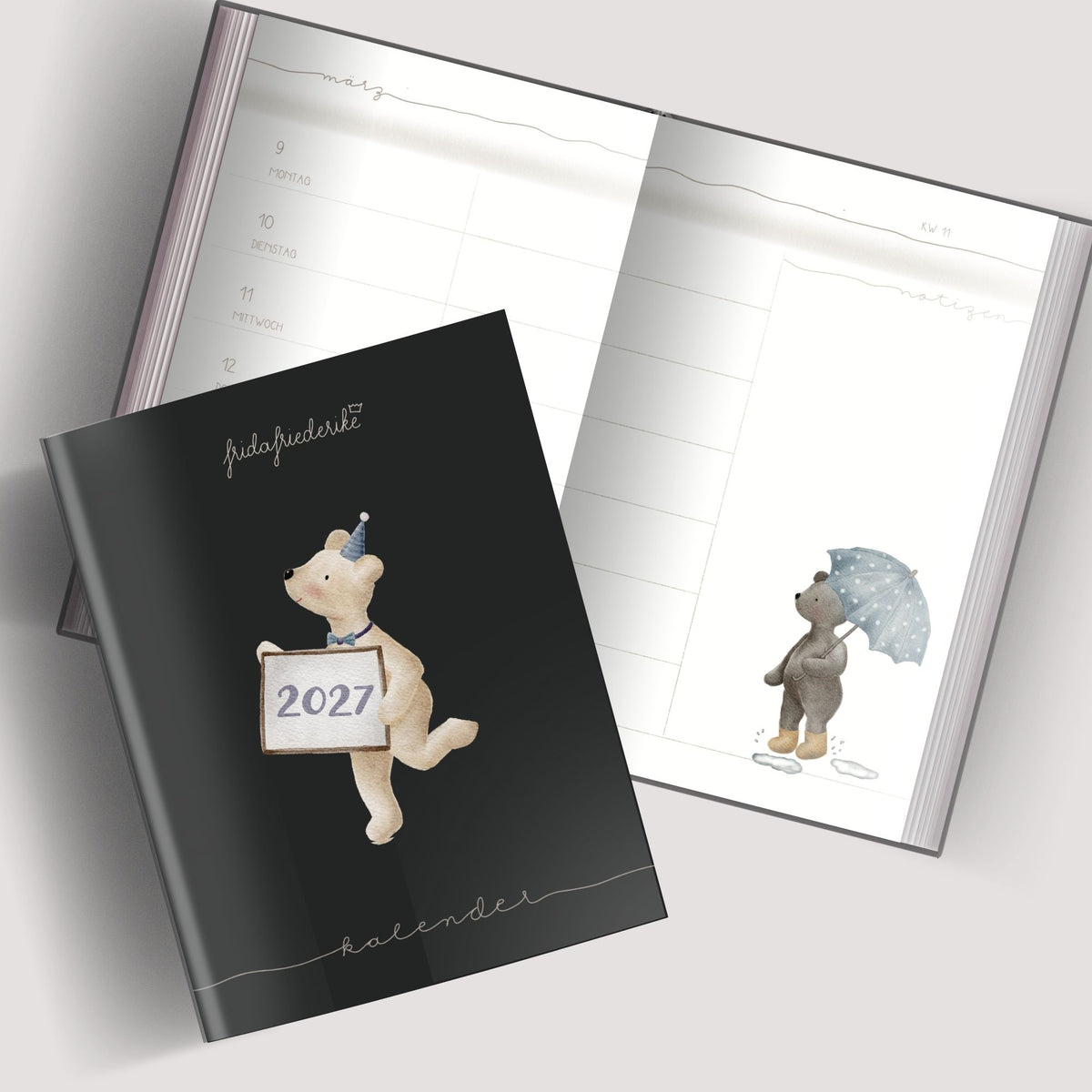 Taschenkalender 2027 „Bären“ – Wochenplaner & Terminplaner
