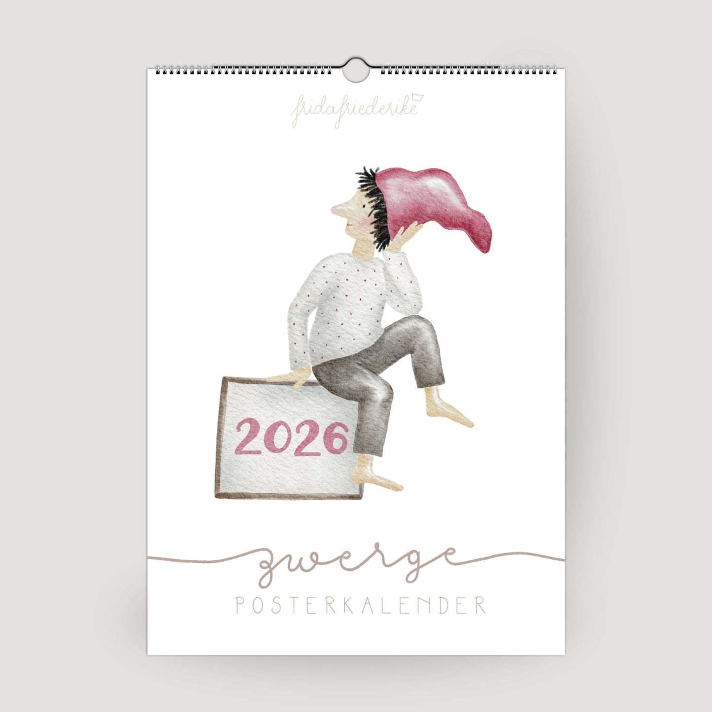 Posterkalender 2026 Zwerge – Handillustrierter Wandkalender A3/A4 | Magischer Kalender & Geschenkidee für Familie, Kinderzimmer und Küche