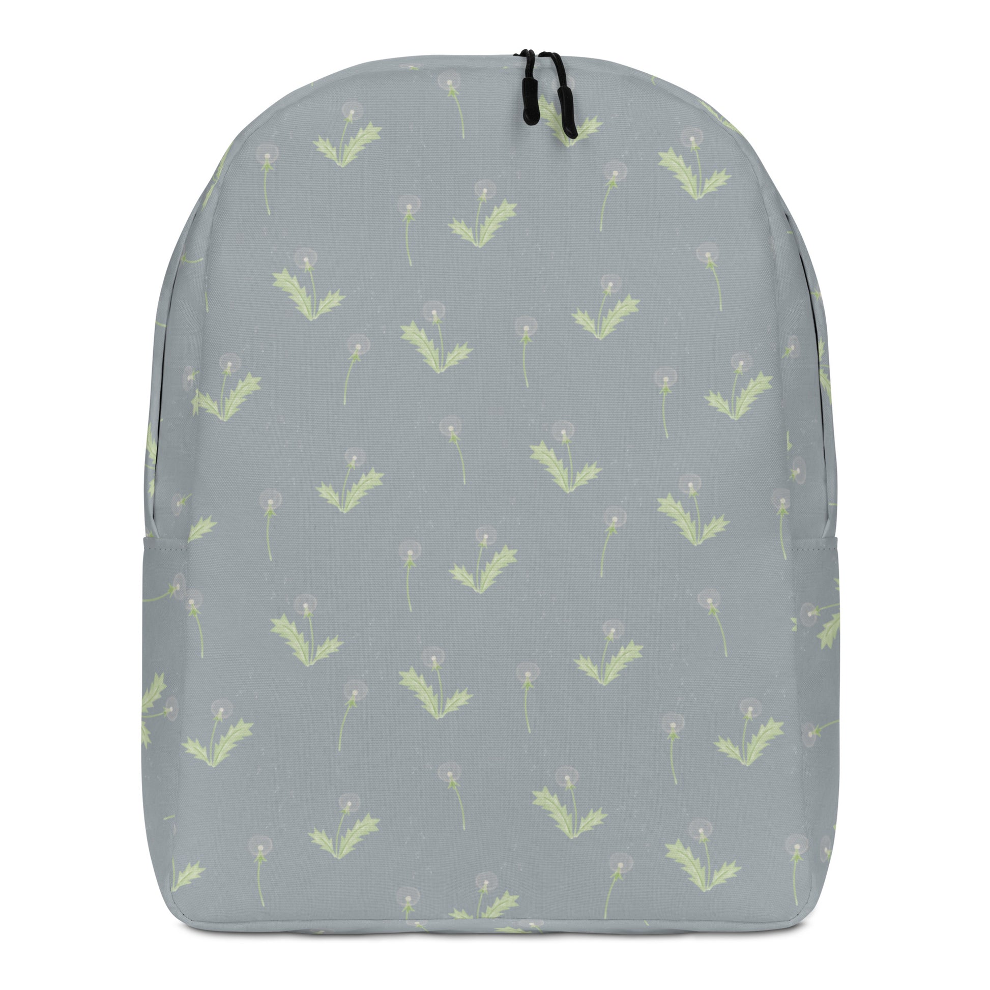 Pusteblumen Rucksack in Blaugrau mit handillustriertem Muster