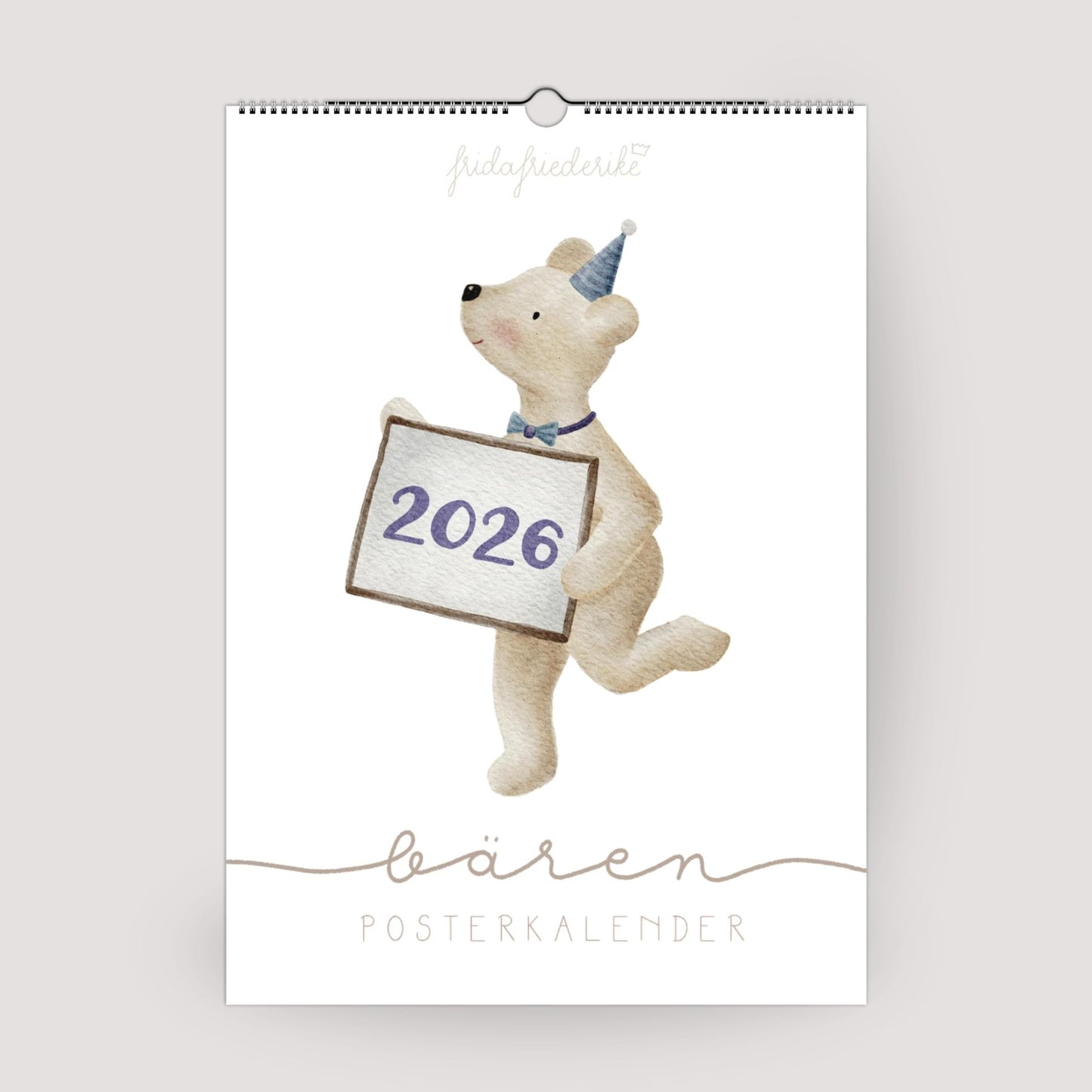 Bären Posterkalender 2026 A4/A3 | Humorvoller Wandkalender | Handillustriert | Geschenkidee | Nachhaltig | Wiederverwendbar