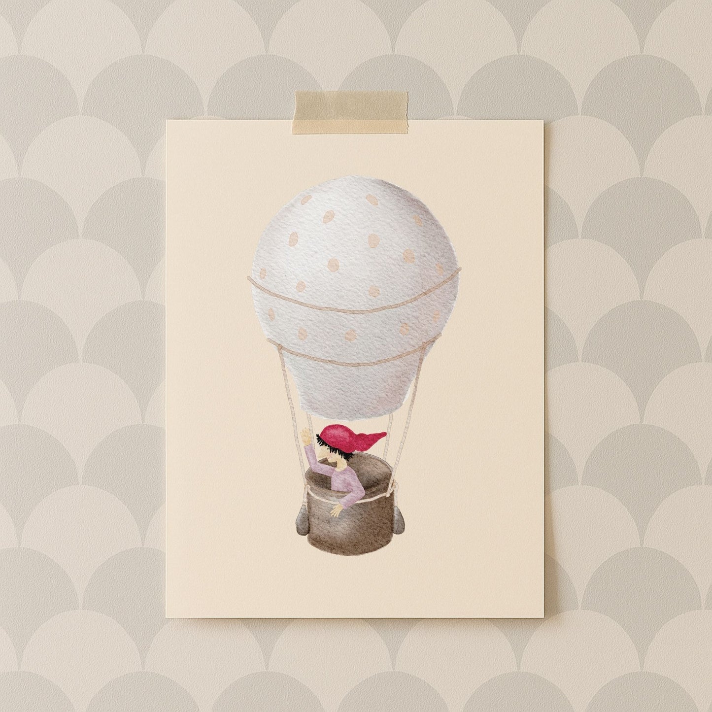 Poster "Zwerg auf Ballonfahrt"