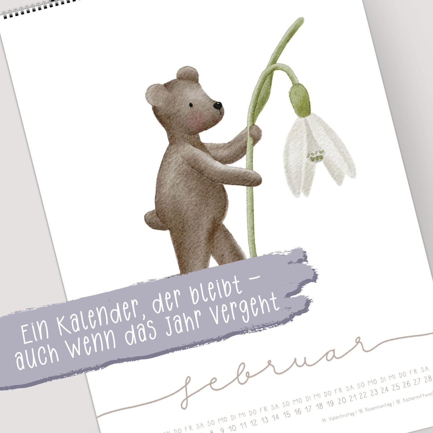 Bären Posterkalender 2026 A4/A3 | Humorvoller Wandkalender | Handillustriert | Geschenkidee | Nachhaltig | Wiederverwendbar