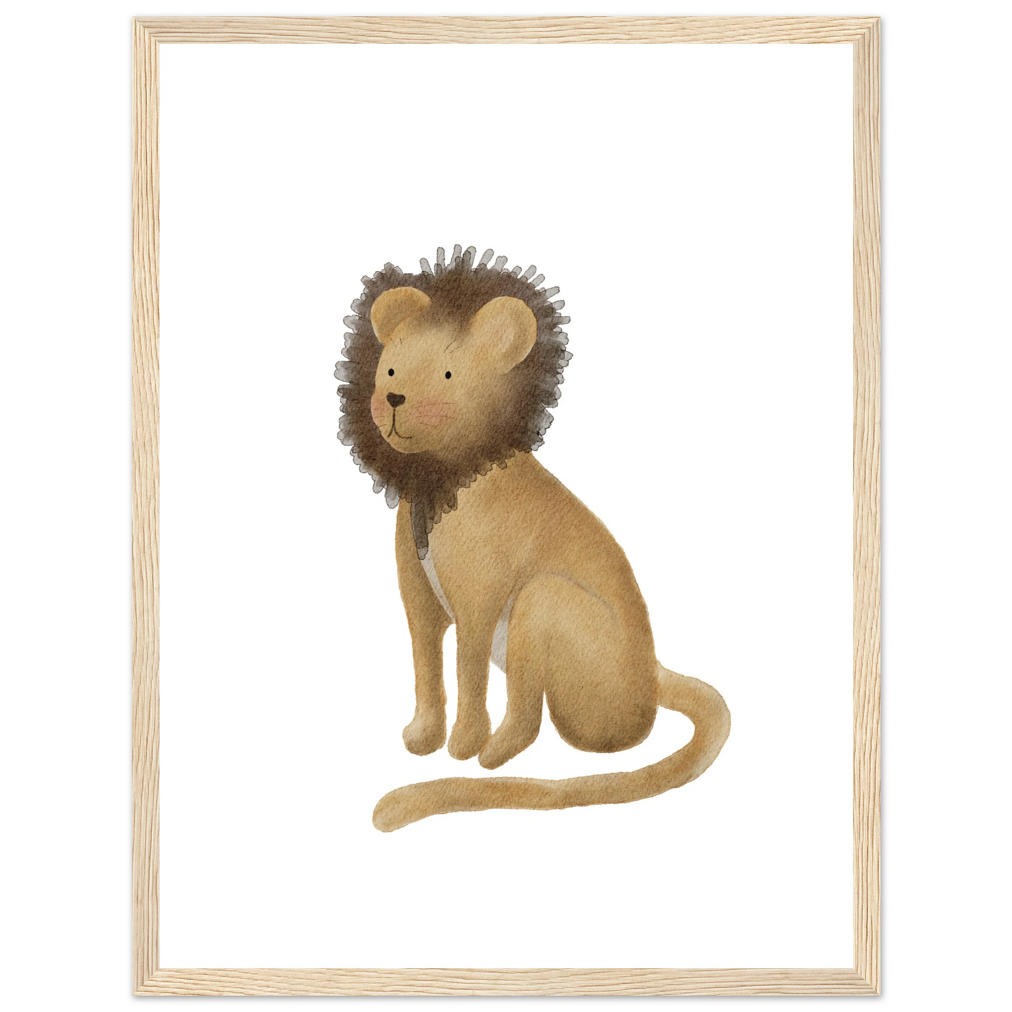 Handillustriertes Löwe Poster fürs Kinderzimmer, Symbol für Mut und innere Stärke, minimalistisches Wandbild mit Bedeutung