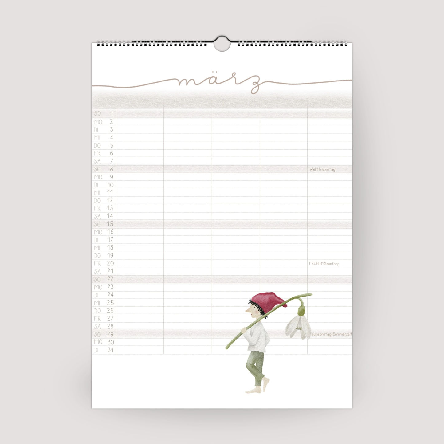 Familienplaner 2026 Wandkalender - Kalender für die Familie mit 5 Spalten | Design Zwerge