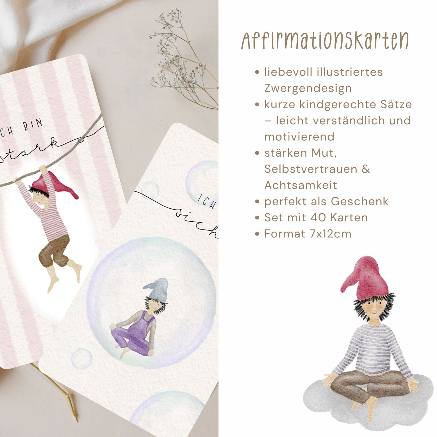 Affirmationskarten für Kinder "Zwergen-Edition"