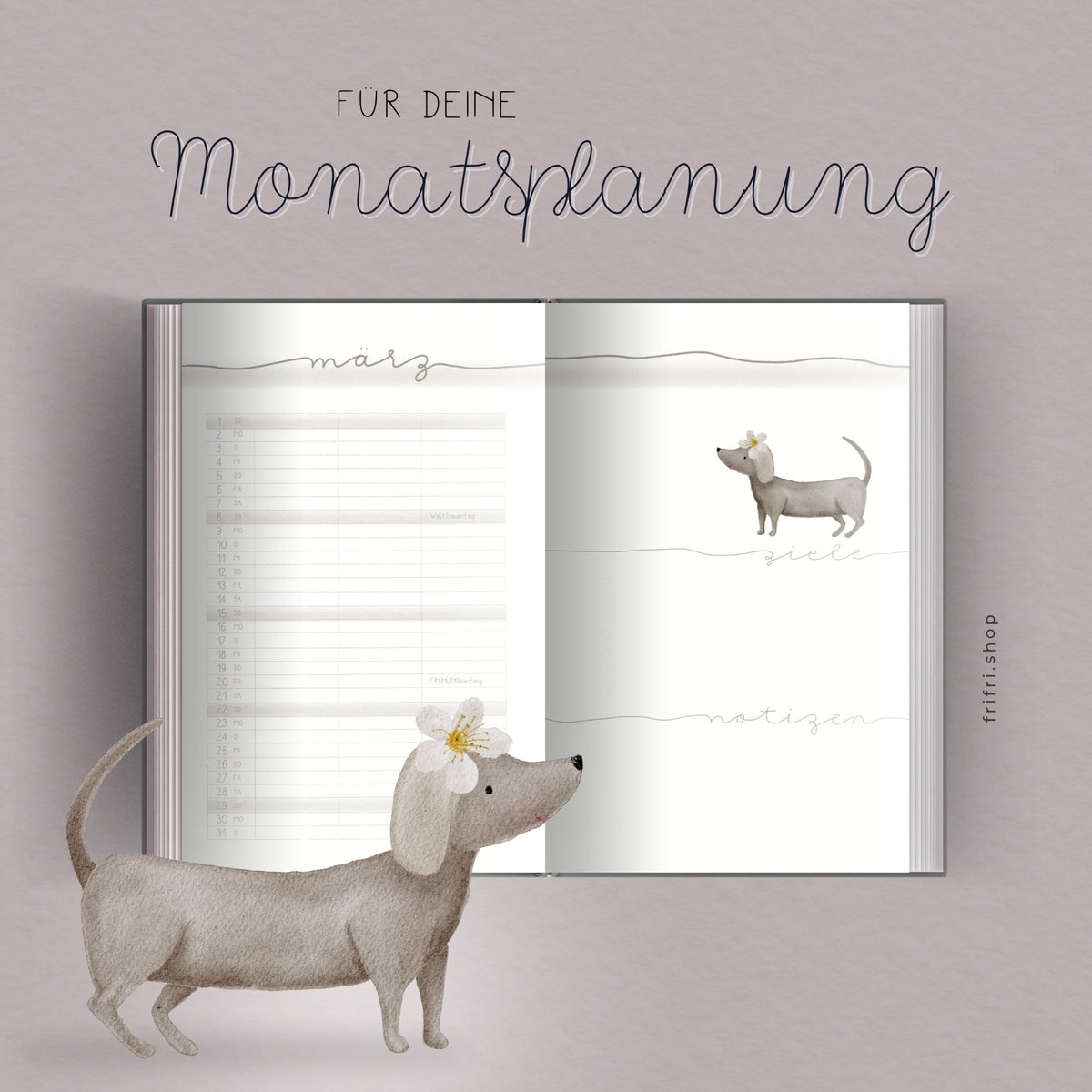 Taschenkalender 2027 „Tiere“ – Wochenplaner & Terminplaner
