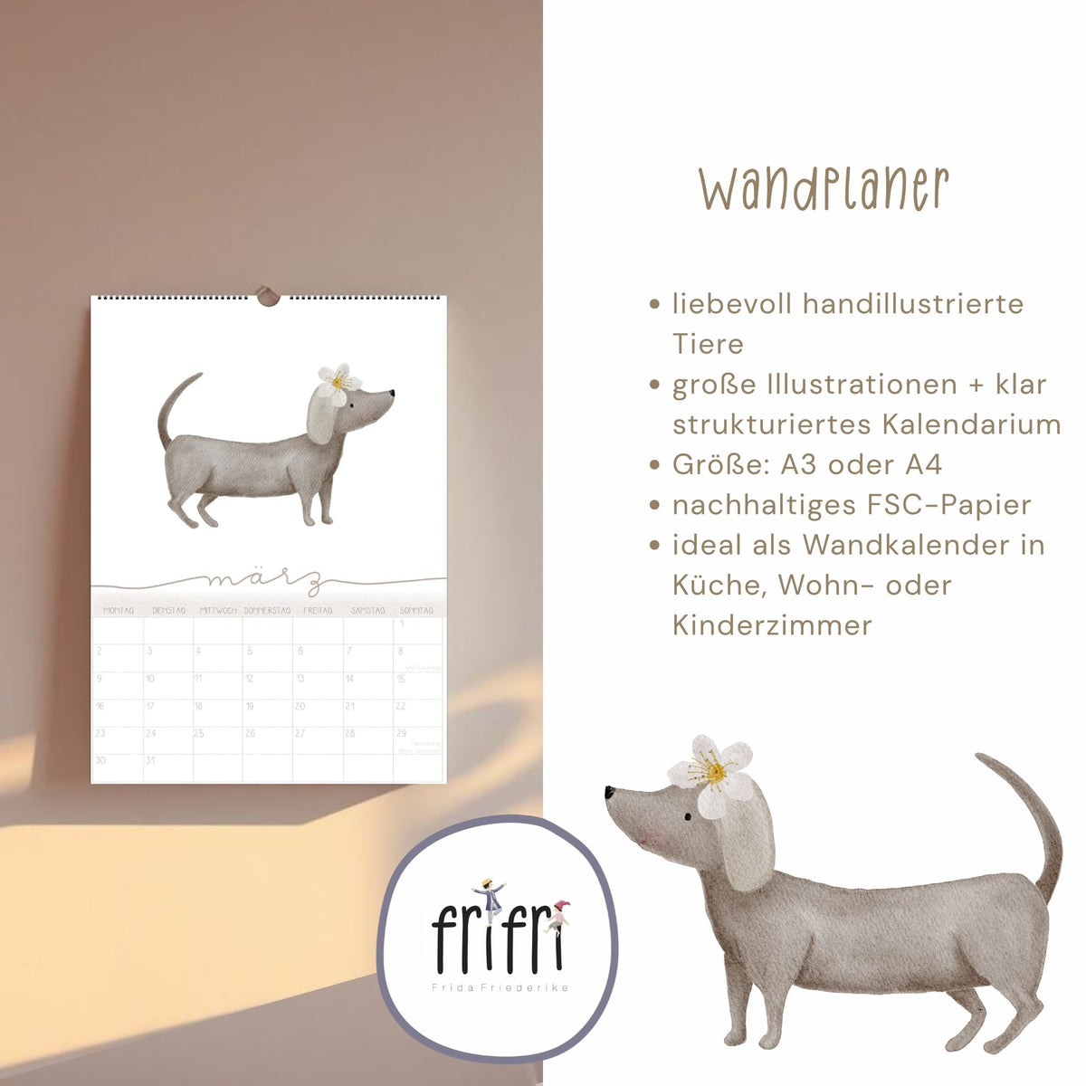 Wandplaner 2027 „Tiere“ – A3/A4
