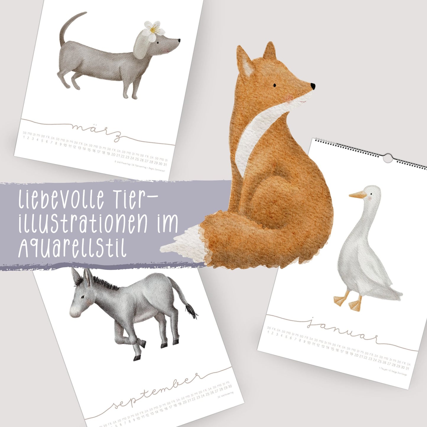 Posterkalender 2026 "Tiere"