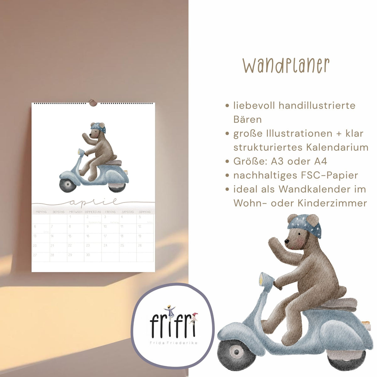 Wandplaner 2027 „Bären“ – A3/A4