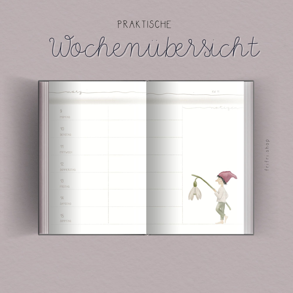 Taschenkalender 2027 „Zwerge“ – Wochenplaner & Terminplaner