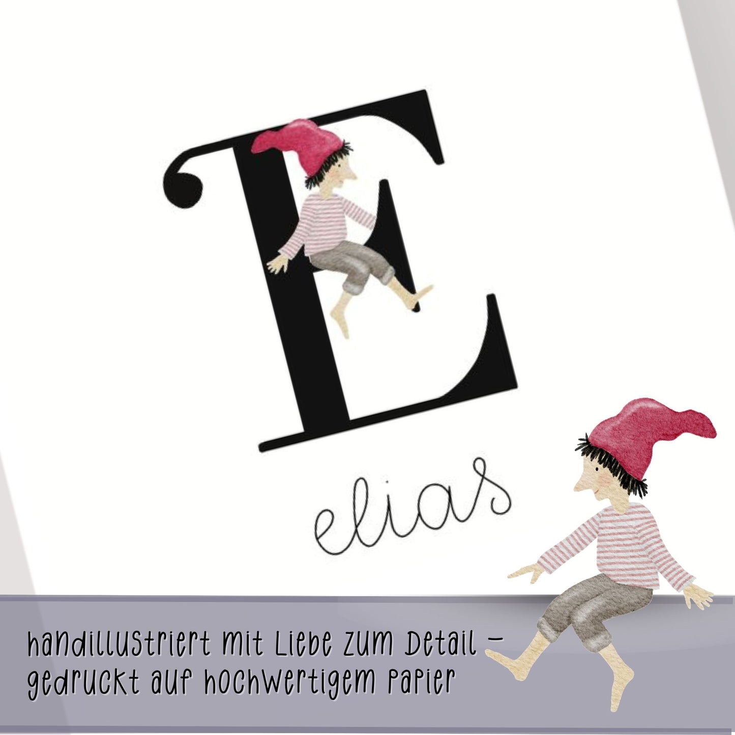 Geburtsposter mit Zwergenbuchstabe