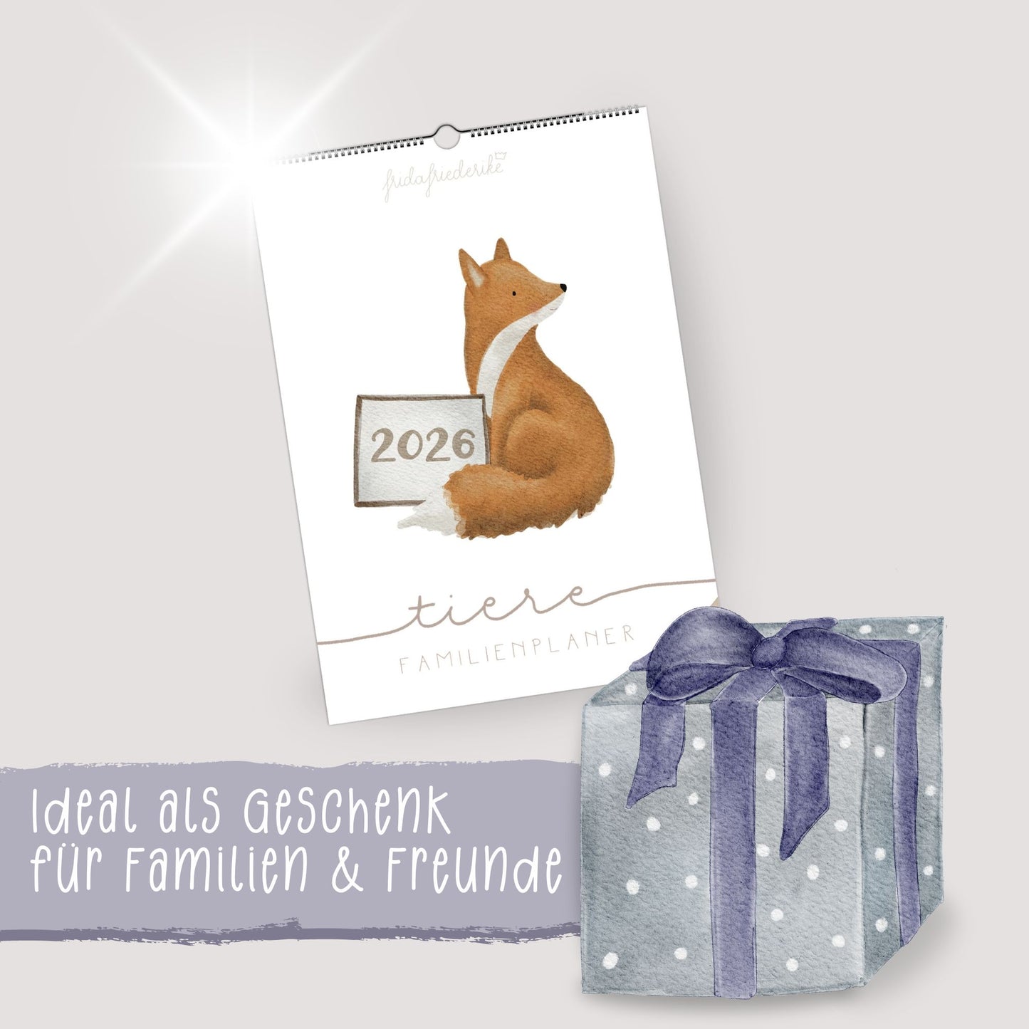 Familienplaner 2026 "Waldtiere" - Handillustrierter Wandkalender für die ganze Familie mit 5 Spalten