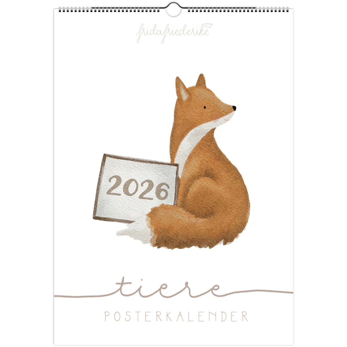 Handillustrierter Süße Tiere Posterkalender 2026 in A3/A4 – magischer, nachhaltiger Wandkalender als liebevolles Geschenk für Familie und Kinderzimmer