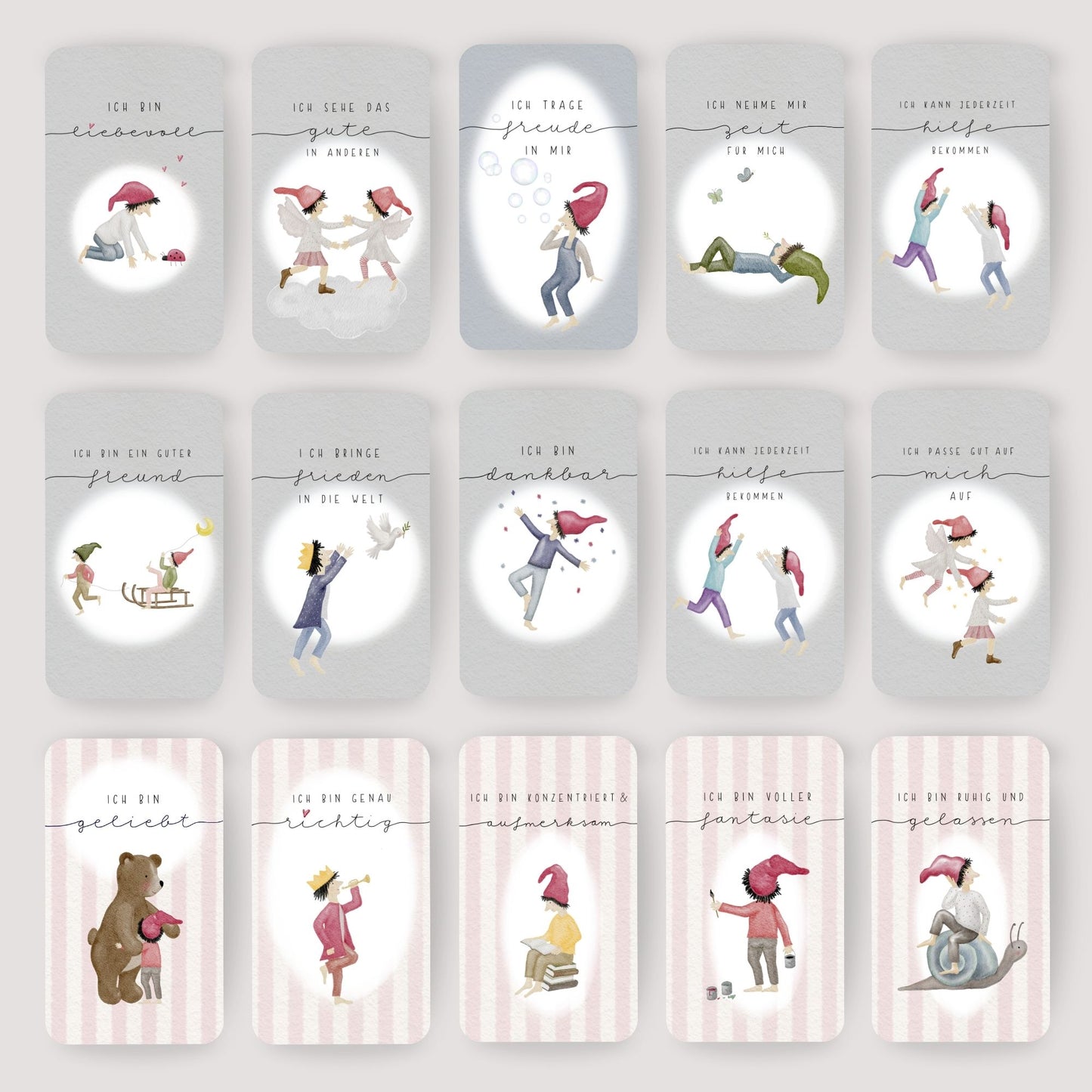 Affirmationskarten für Kinder "Zwergen-Edition"