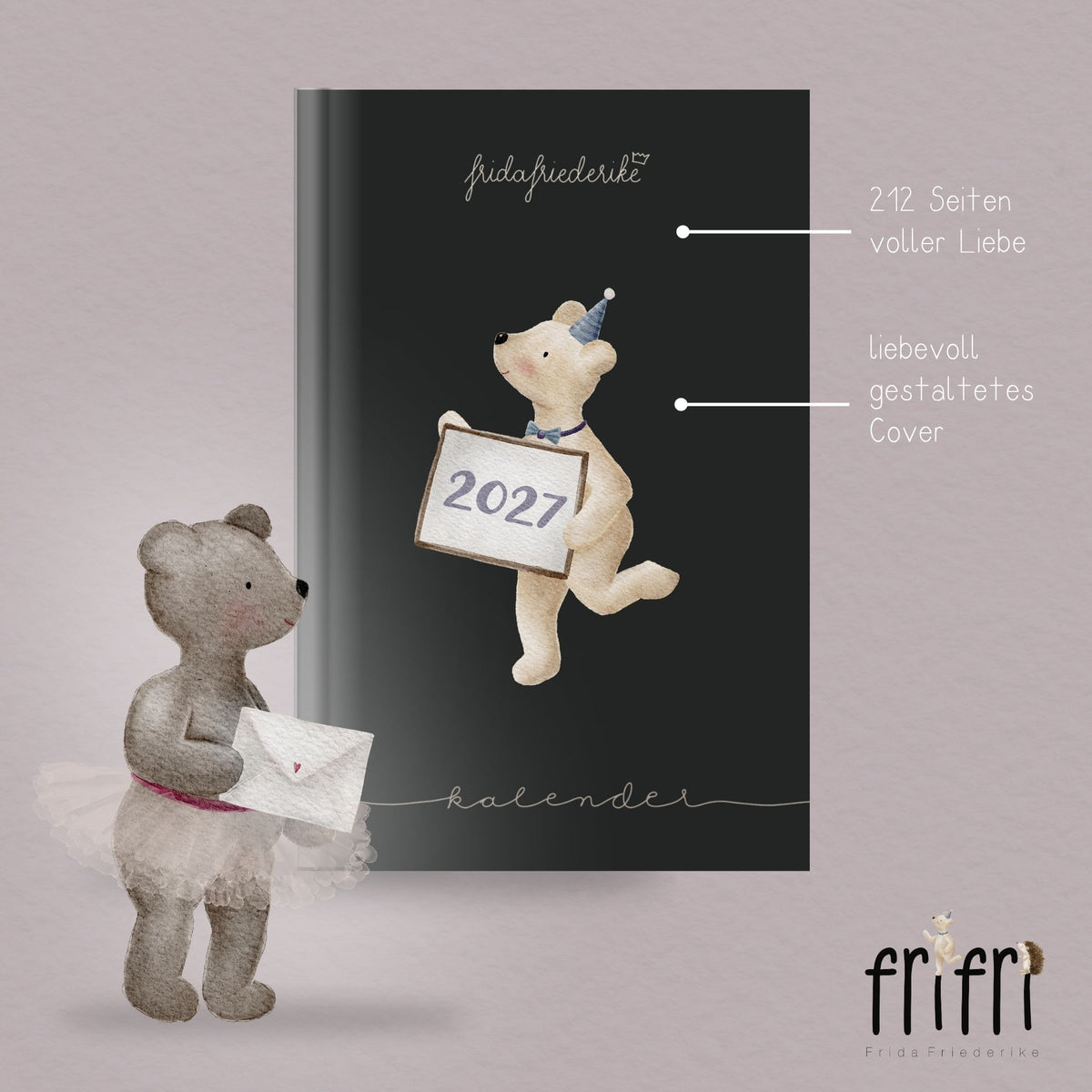 Taschenkalender 2027 „Bären“ – Wochenplaner & Terminplaner
