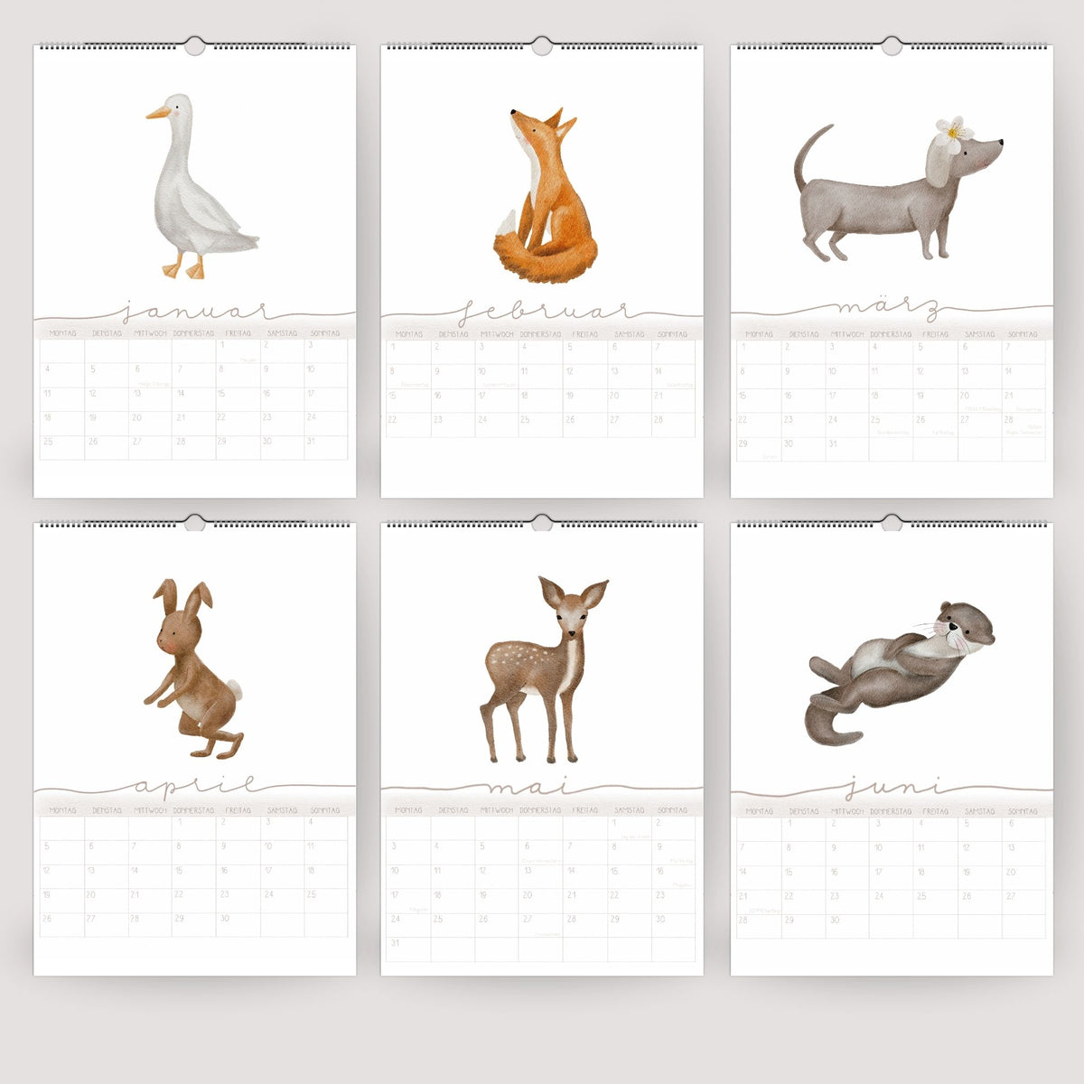 Wandplaner 2027 „Tiere“ – A3/A4