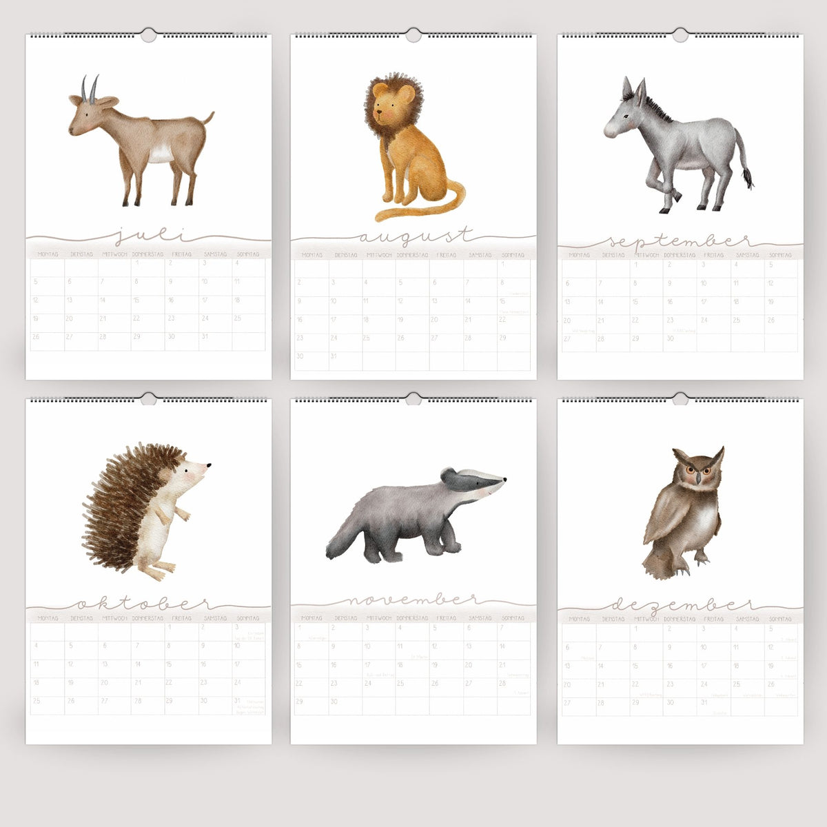 Wandplaner 2027 „Tiere“ – A3/A4