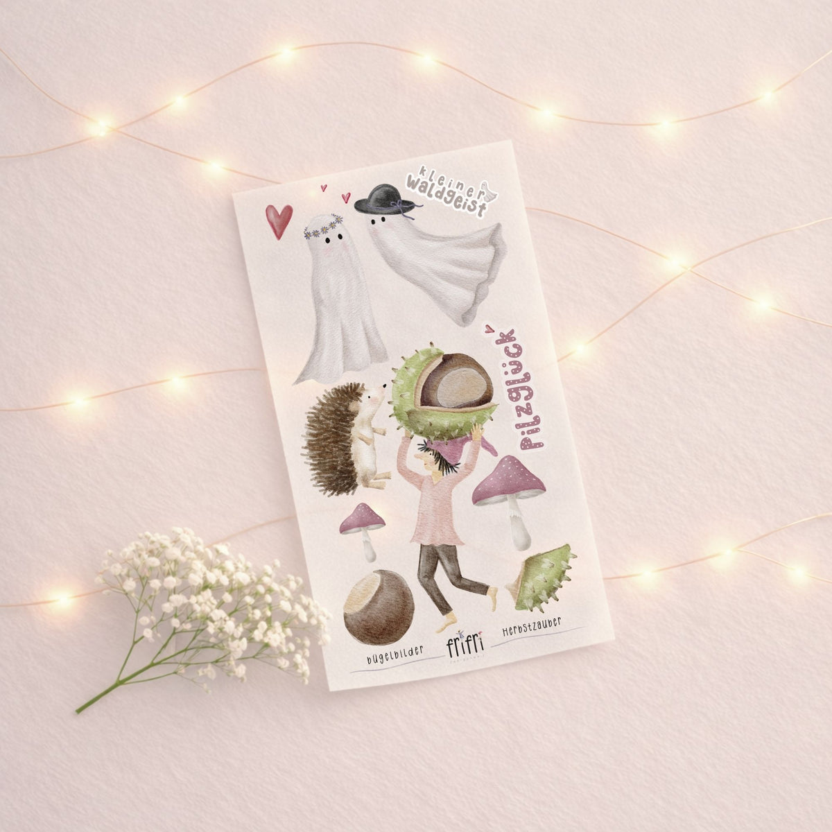 Herbst Bügelbilder „Kleine Herbstmagie“ – Zwerge, Waldgeister & Glückspilze