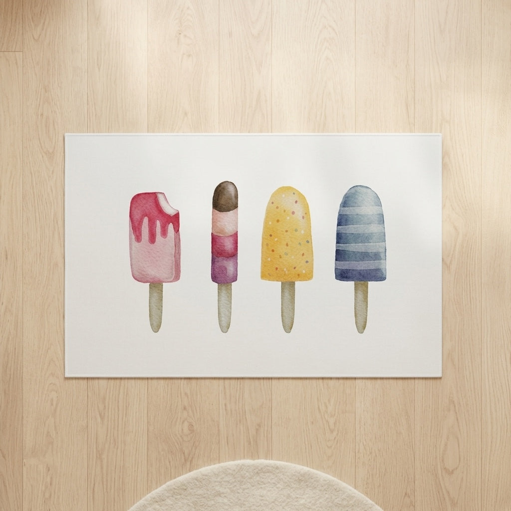Outdoor Teppich "Eis am Stiel", weiß