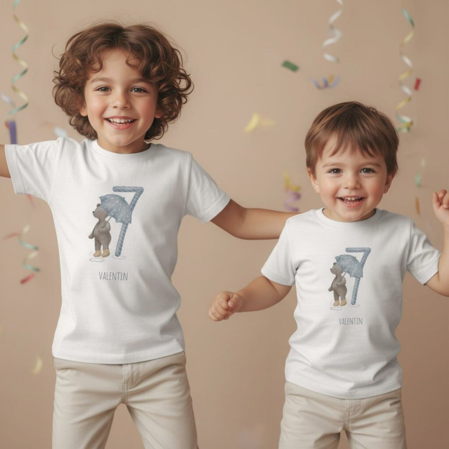 Kinder Geburtstags-T-Shirt "Geburtstags-Bär 7"