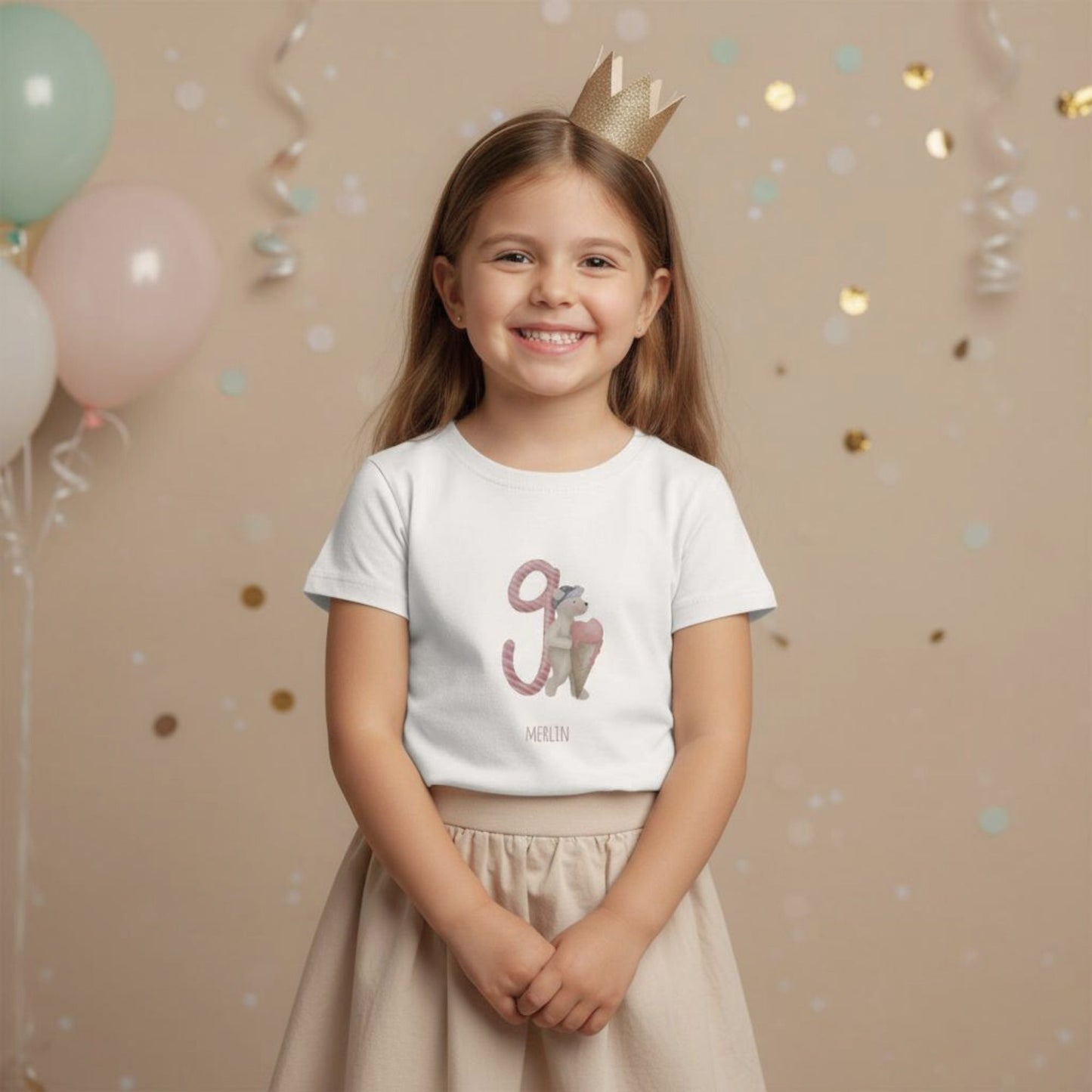 Kinder Geburtstags-T-Shirt "Geburtstags-Bär 9"