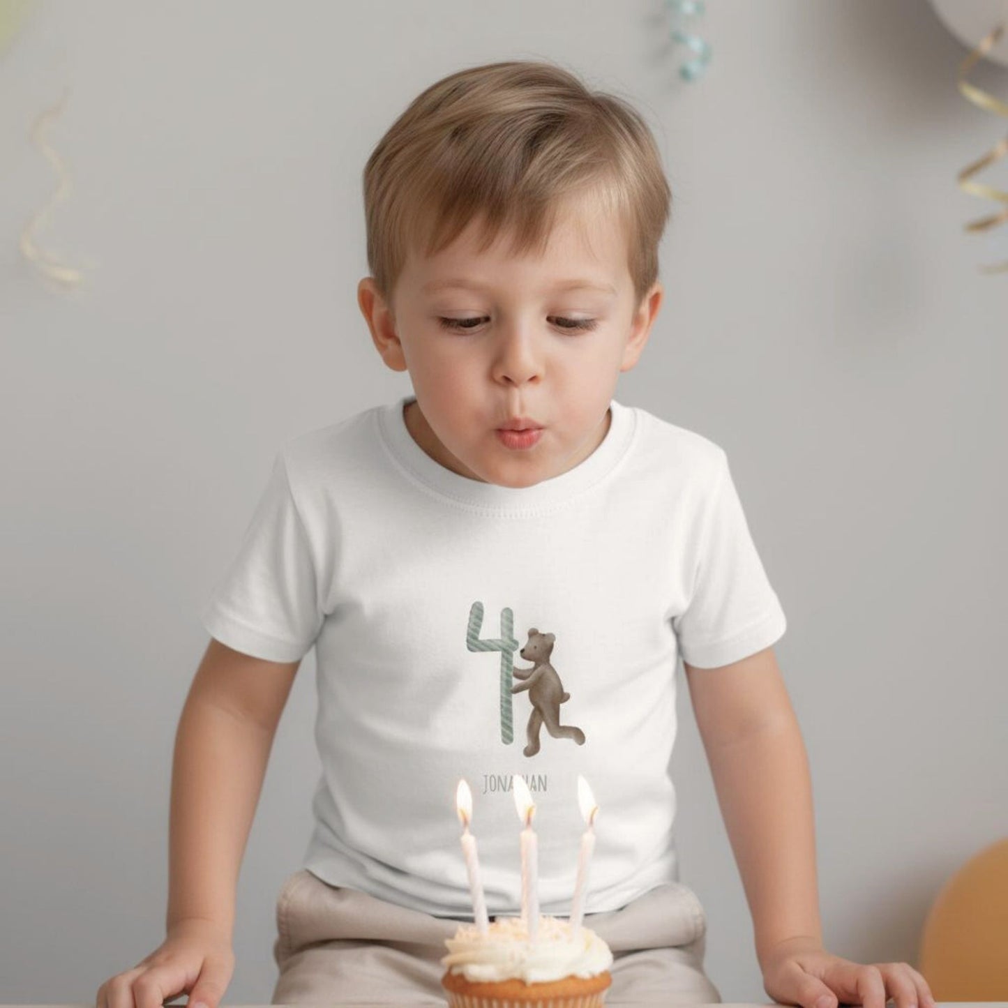 Kinder Geburtstags-T-Shirt "Geburtstags-Bär 4"