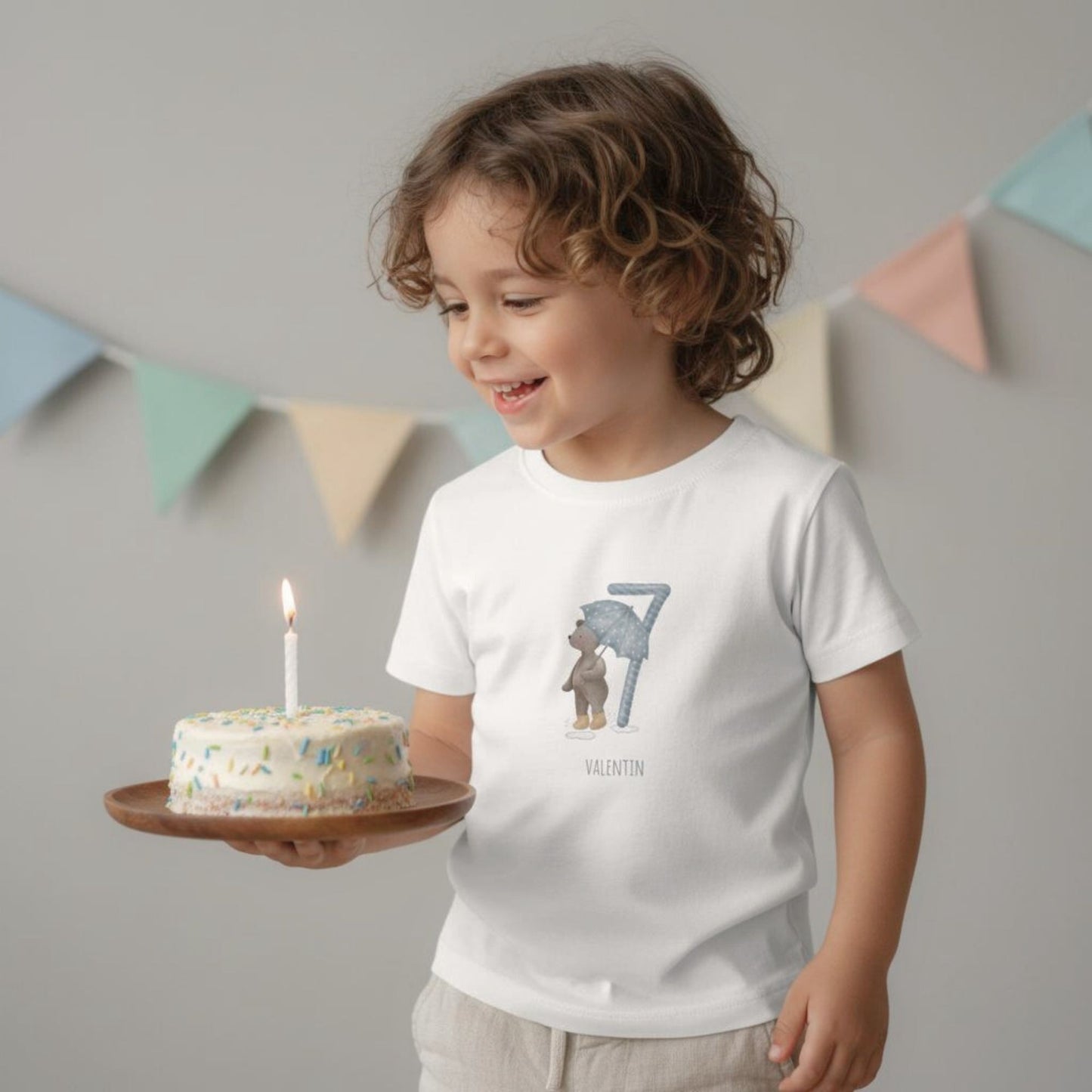 Kinder Geburtstags-T-Shirt "Geburtstags-Bär 7"