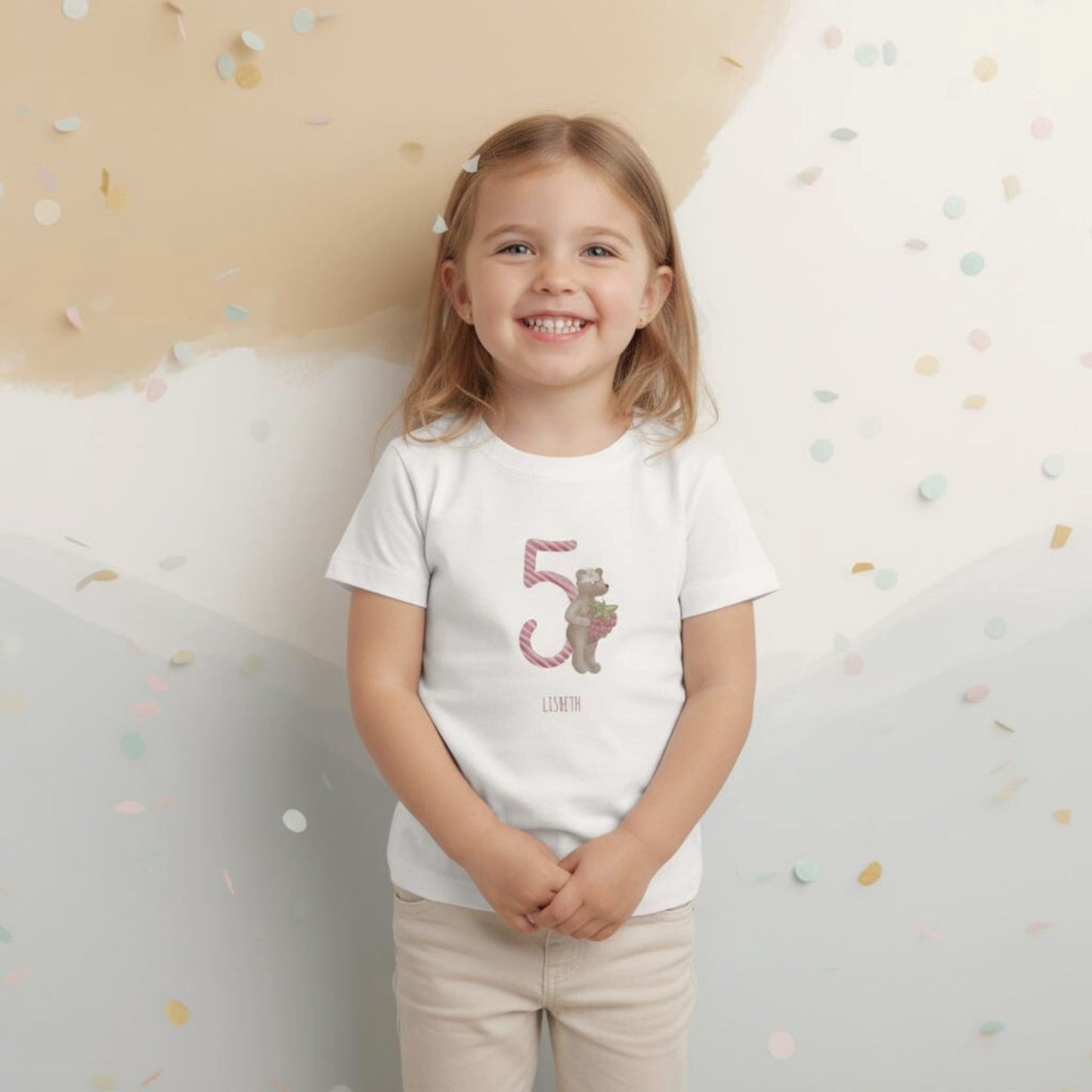 Kinder Geburtstags-T-Shirt "Geburtstags-Bär 5"