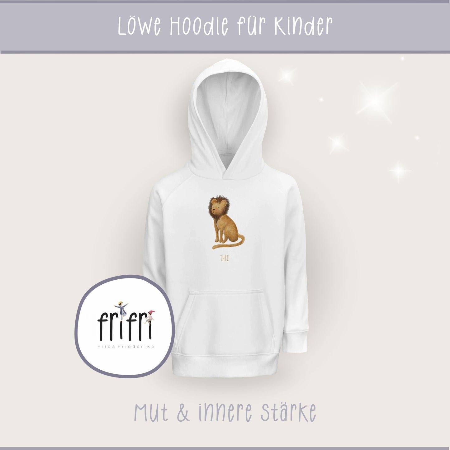 Hoodie für Kinder "mutiger Löwe" | personalisierbar