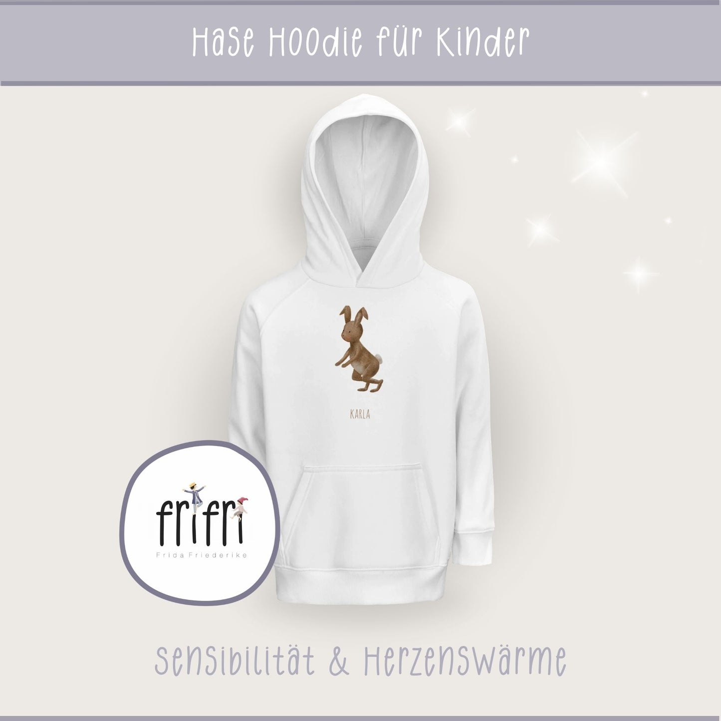 Hoodie für Kinder "sanfter Hase" | personalisierbar