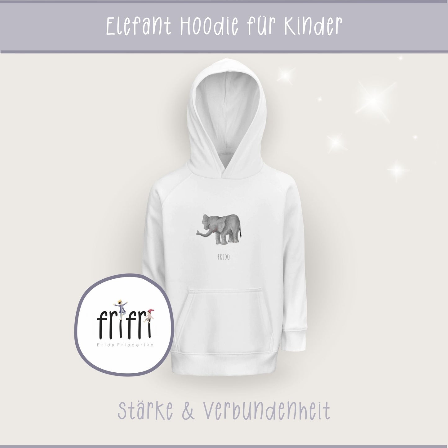 Hoodie für Kinder "treuer Elefant" | personalisierbar