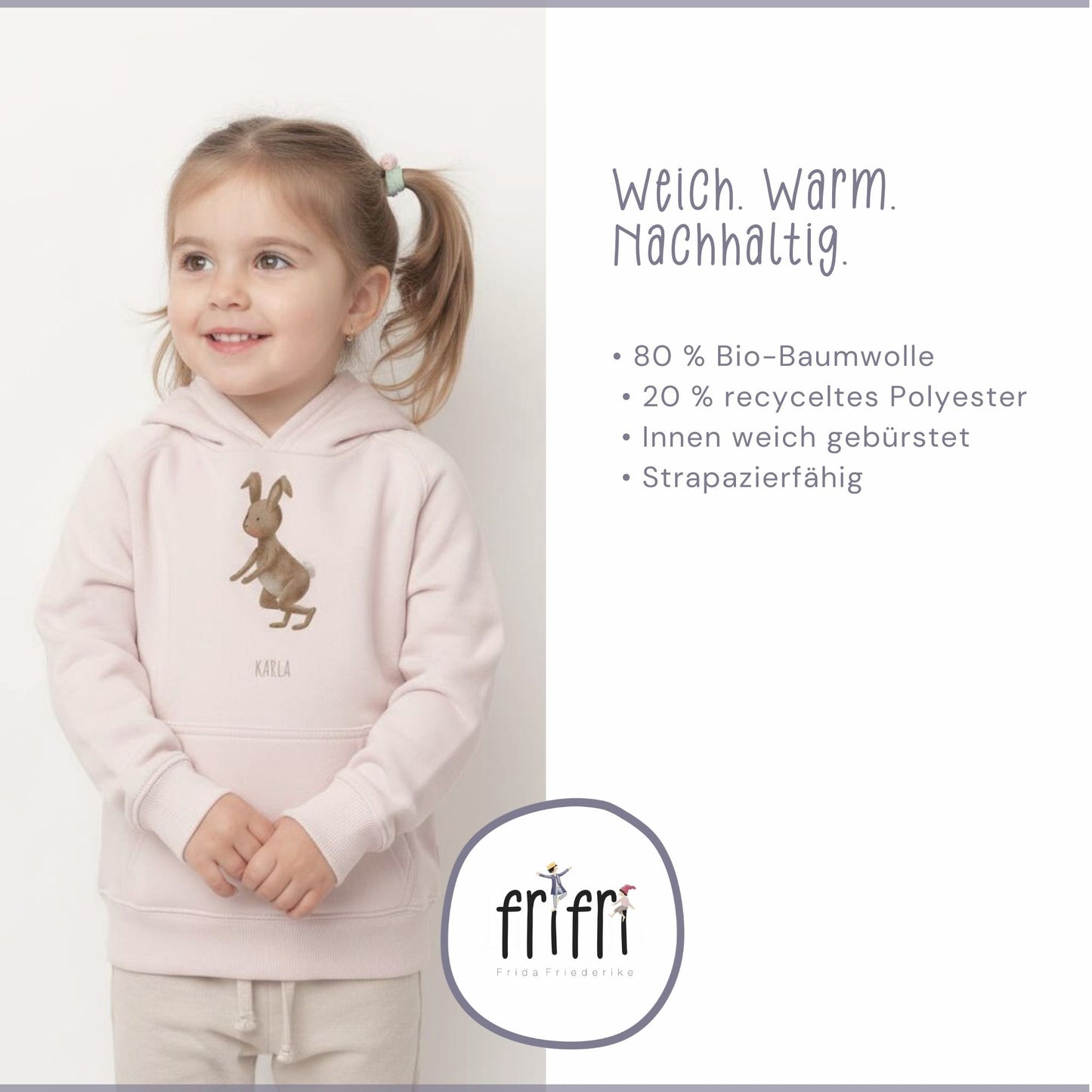 Hoodie für Kinder "sanfter Hase" | personalisierbar