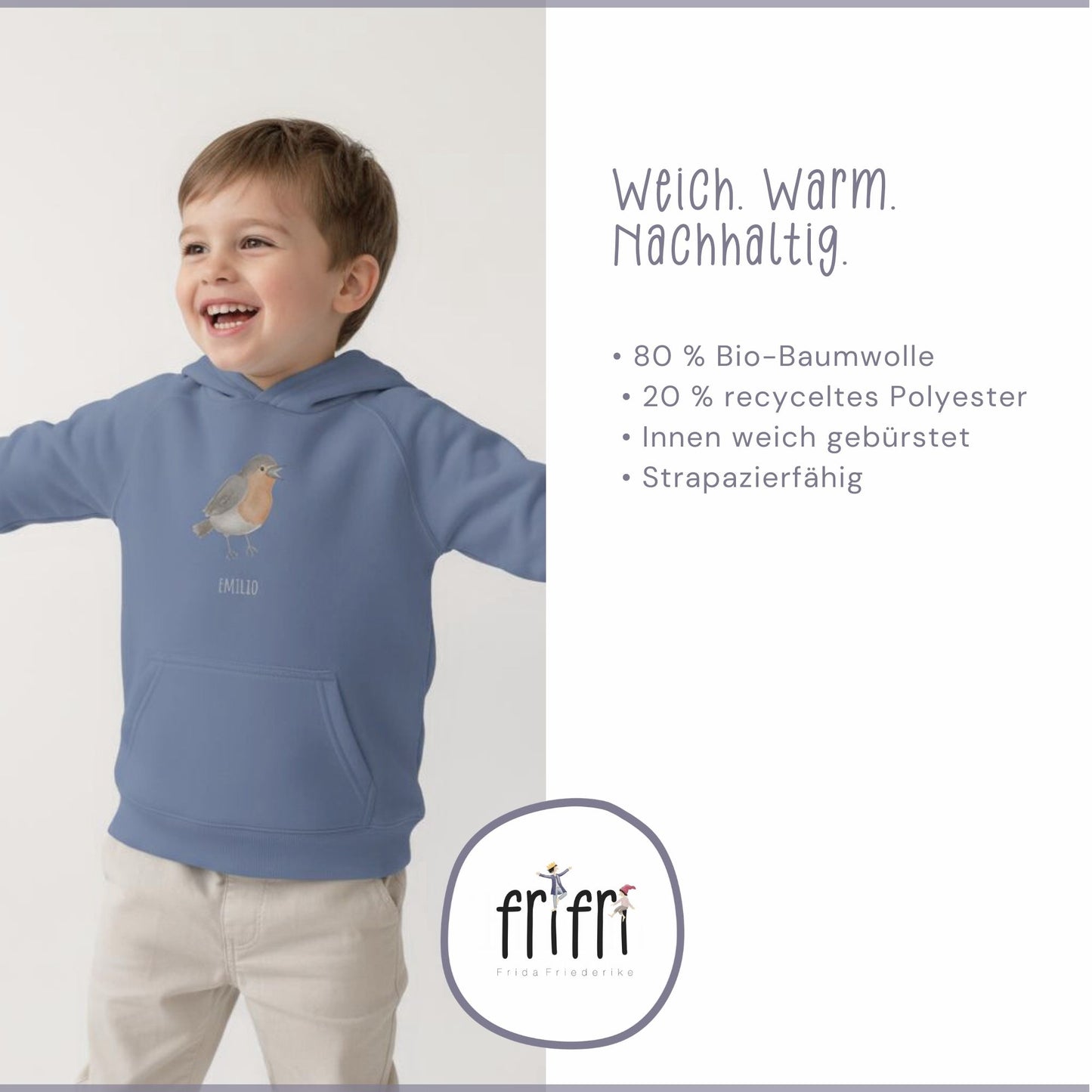 Hoodie für Kinder "freier Vogel" | personalisierbar