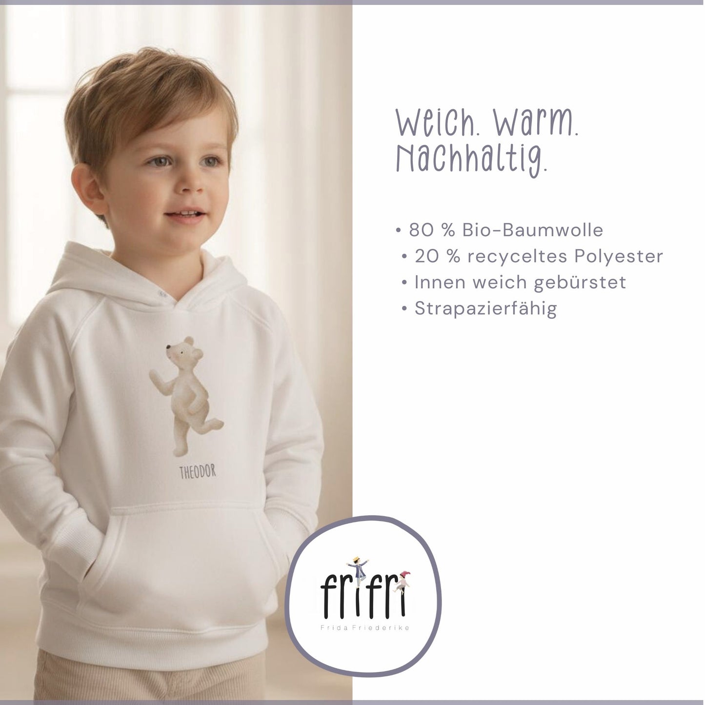 Hoodie für Kinder "starker Bär" | personalisierbar